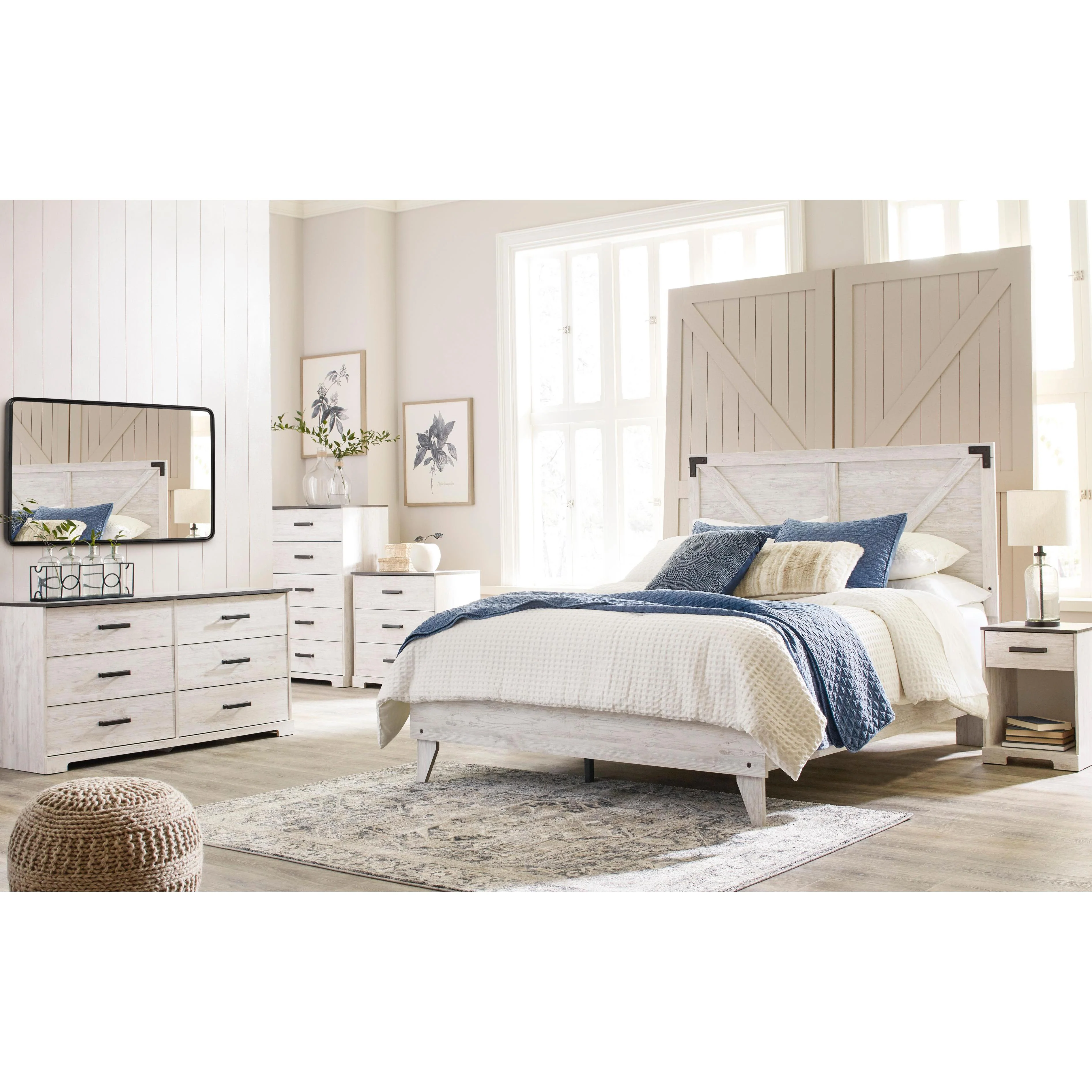 Signature Design by Ashley Shawburn EB4121 4 pc Queen Platform Bedroom Set - Image 1