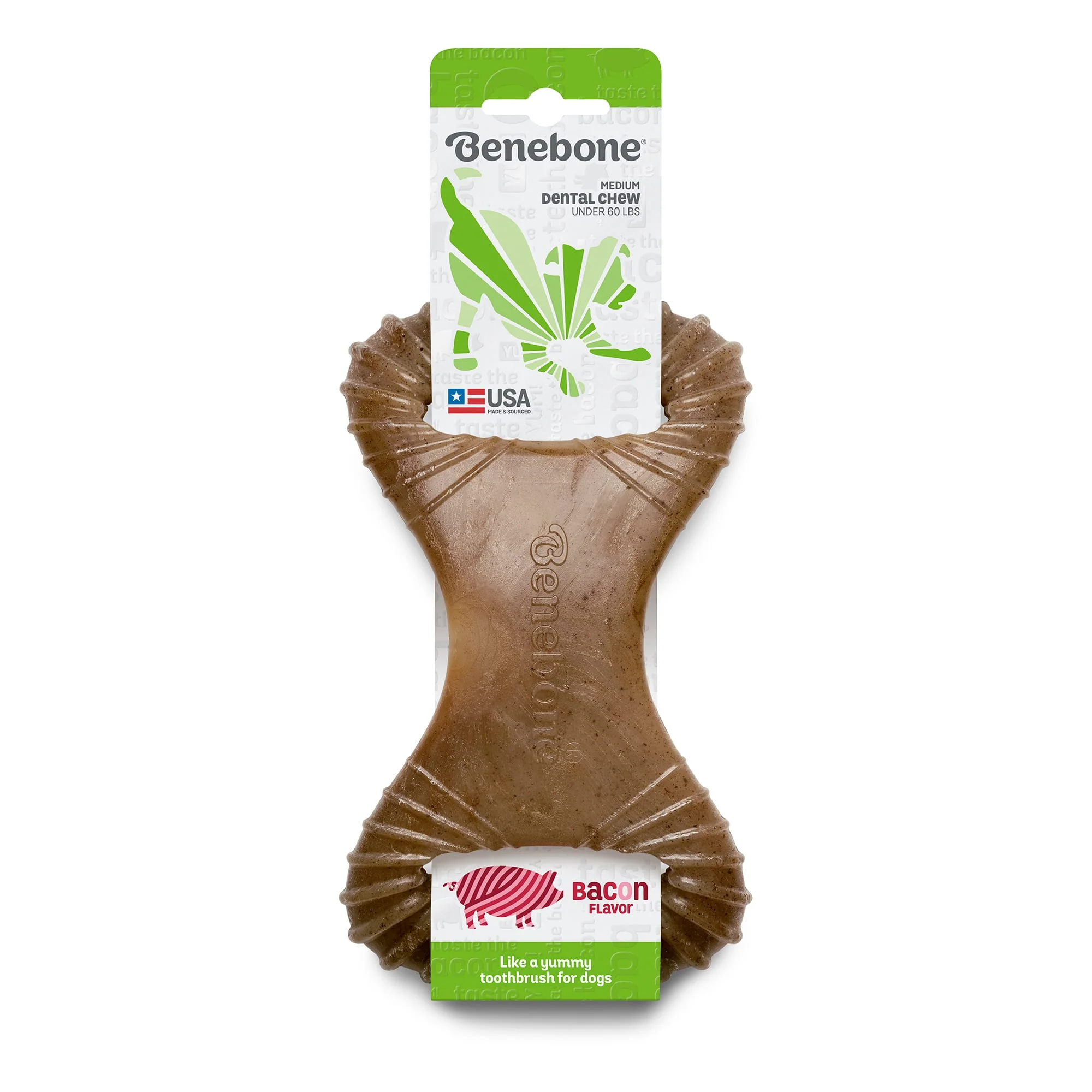 Benebone Dental Chew Dog Toy - Bacon - M - Image 1