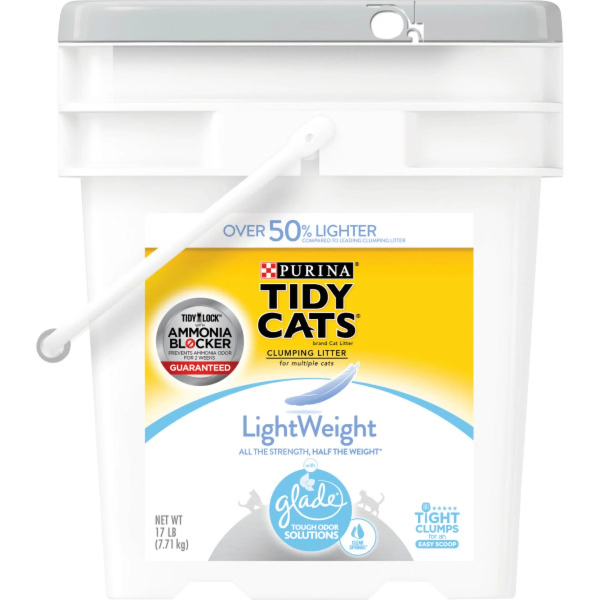 Purina Tidy Cats Light Weight  Low Dust  Clumping  LightWeight Glade Clear Springs Multi Cat Litter  17 lb. Pail - Image 1