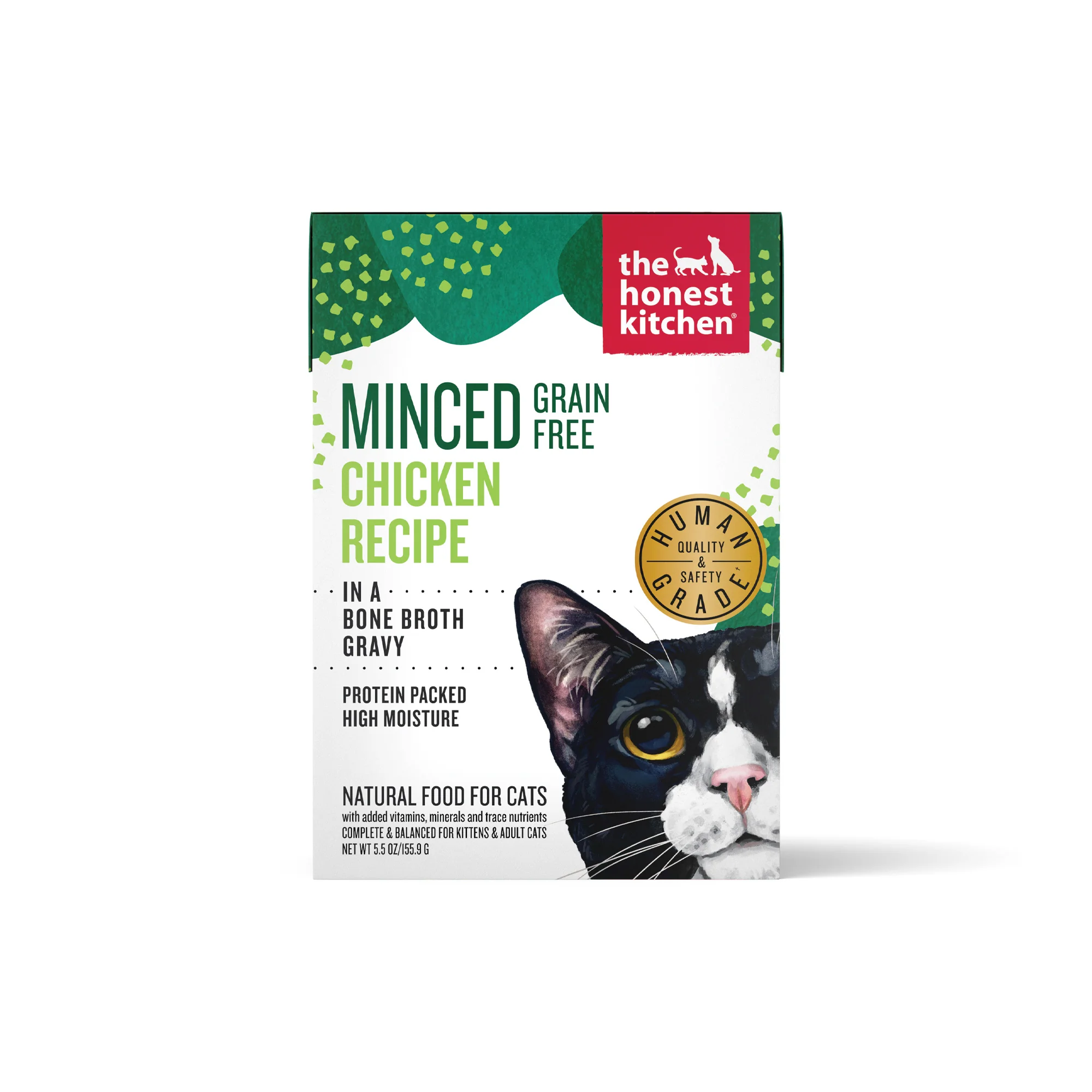 The Honest Kitchen Grain Free Minced Chicken in Bone Broth Gravy Wet Cat Food 5.5oz - Image 1