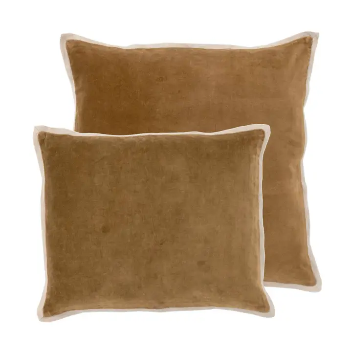 Camel Velvet / Linen Pillows - Image 1