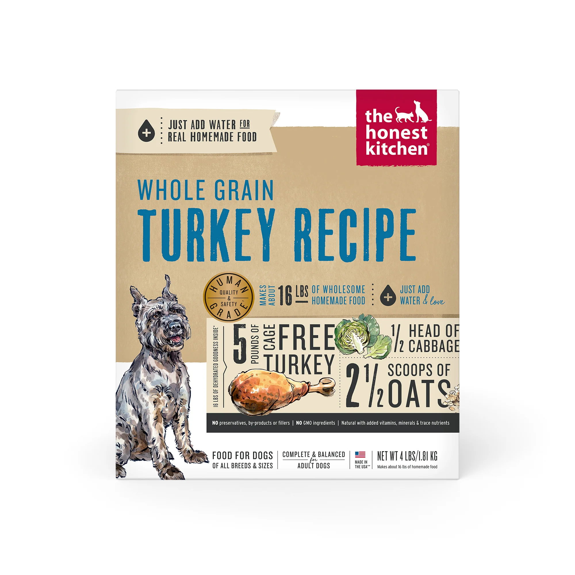 The Honest Kitchen Dehydrated Whole Grain Turkey Dog Food 4lb - Image 1