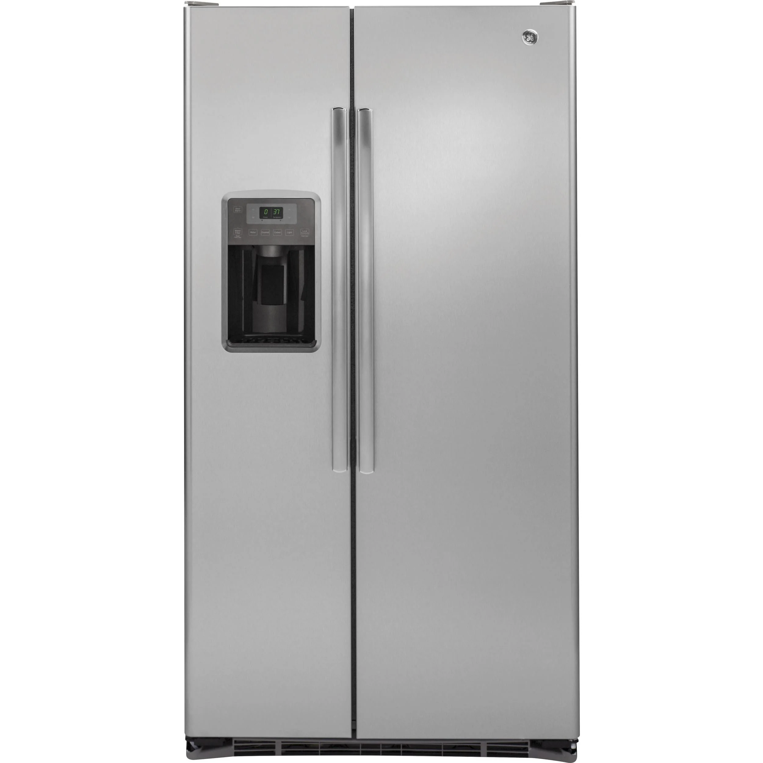 GE 36-inch, 21.9 cu. ft. Counter-Depth Side-by-Side Refrigerator with Ice and Water Dispenser GZS22DSJSS - Image 1