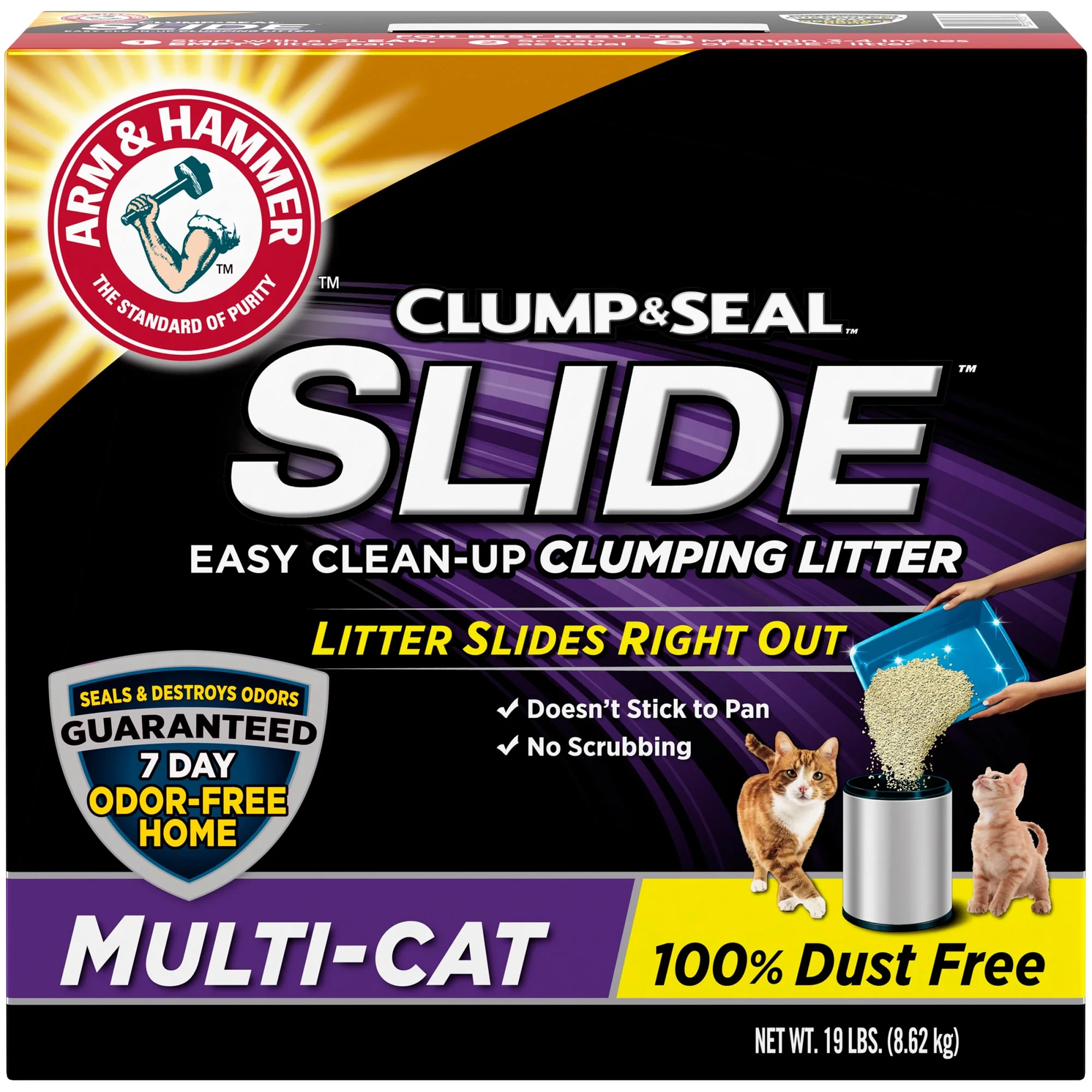 Arm & Hammer Slide Easy Clean Up Multi-Cat Clumping Litter - 19lbs - Image 1