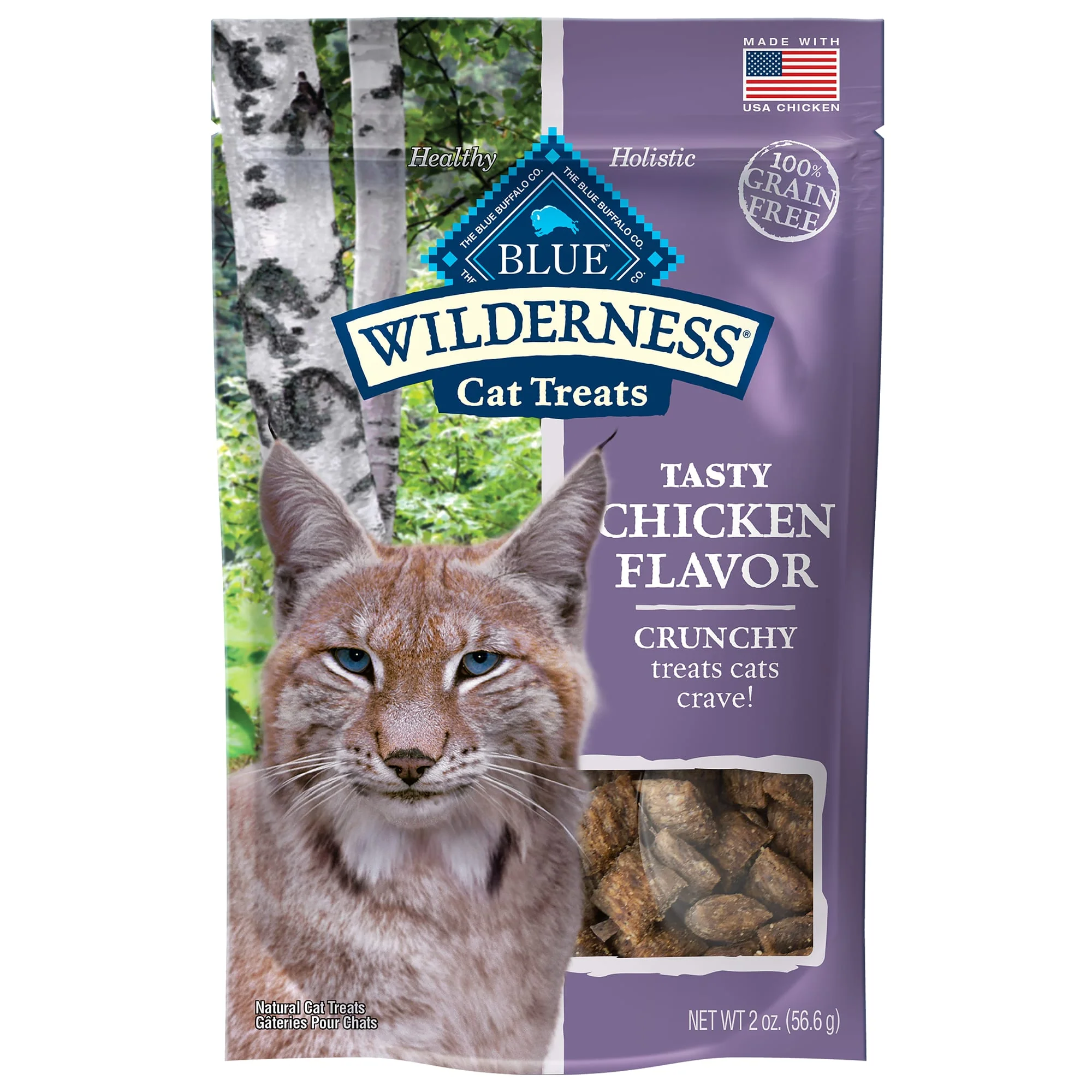 Blue Buffalo Wilderness Chicken Flavor Crunchy Treats for Cats  Grain-Free  2 oz. Bag - Image 1