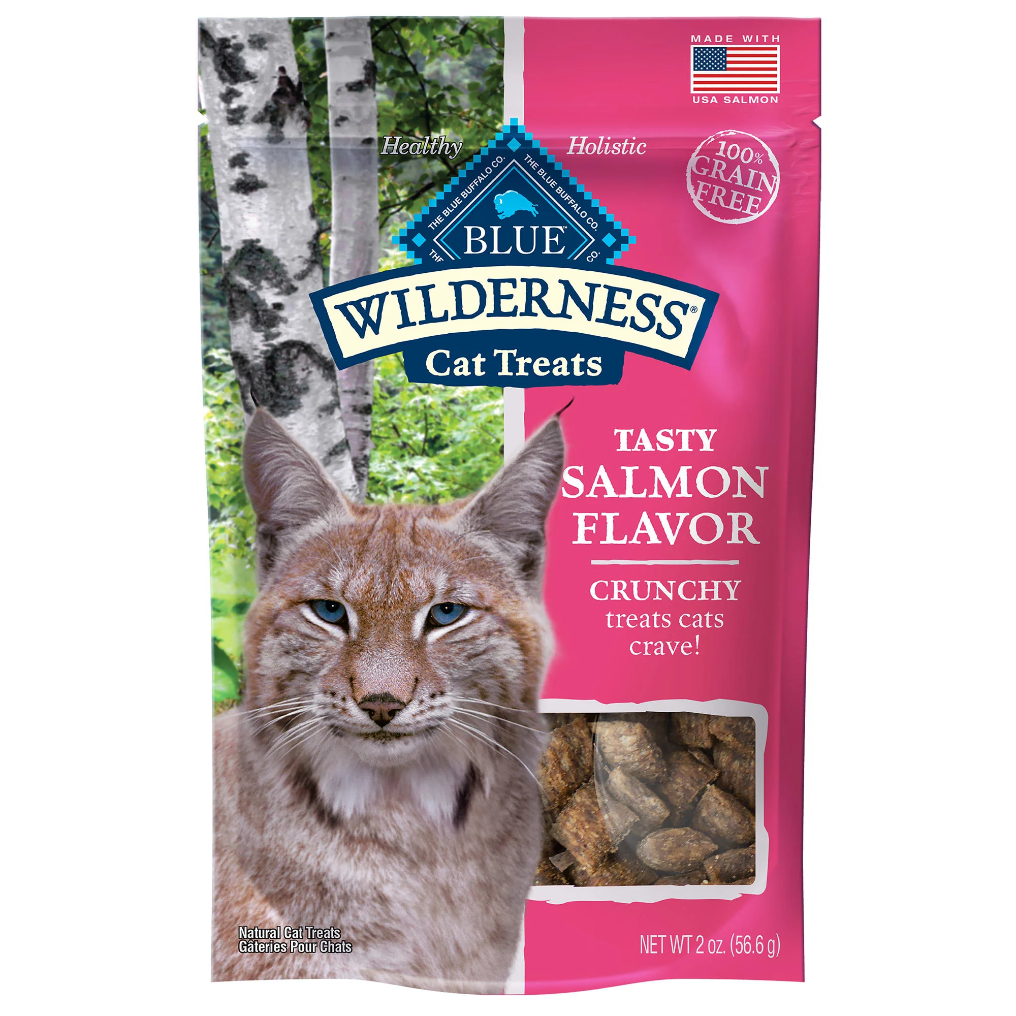 Blue Buffalo Wilderness Grain Free Salmon Flavor Crunchy Cat Treats - 2oz - Image 1