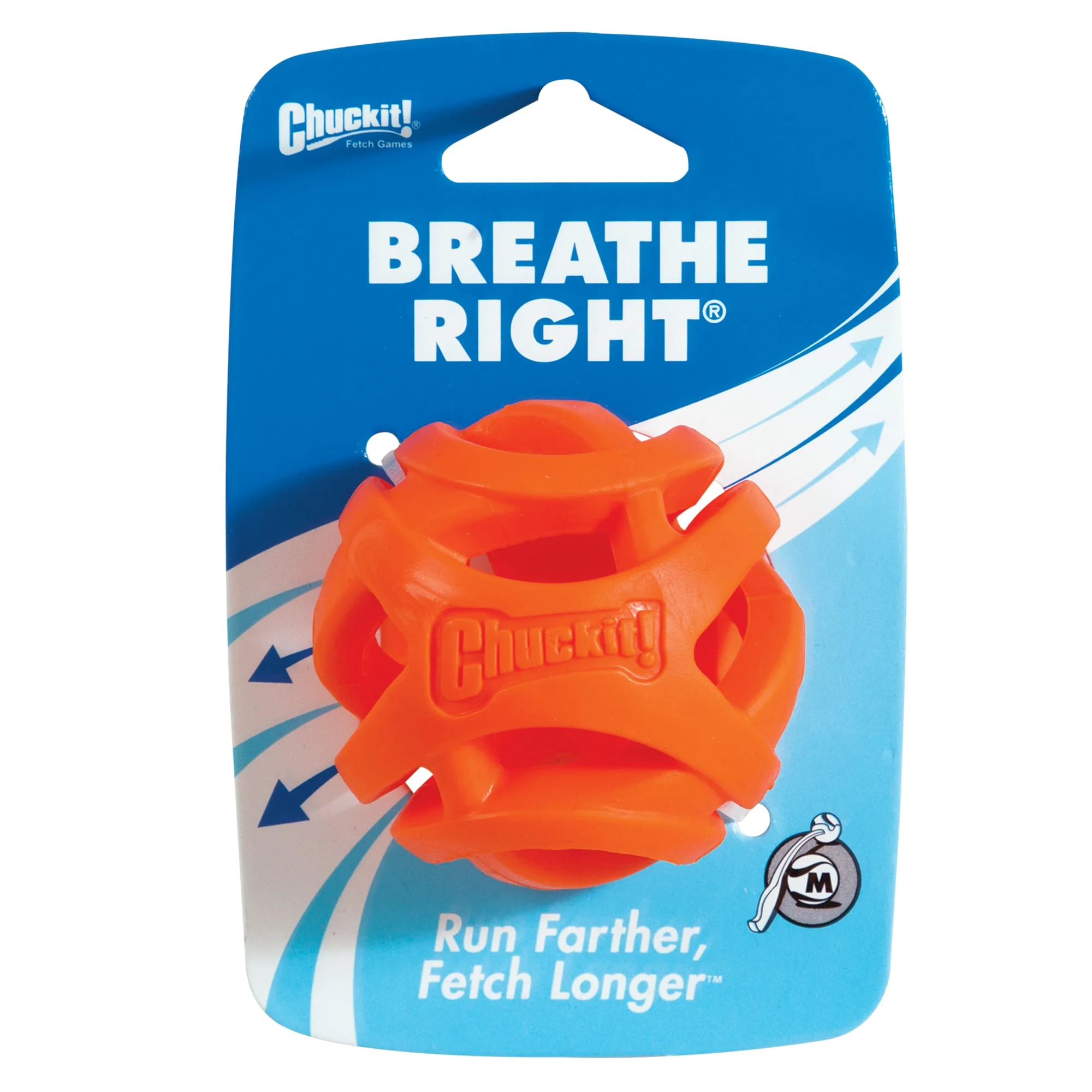 Canine Hardware Inc-Chuckit! Breathe Right Fetch Ball- Orange Medium - Image 1