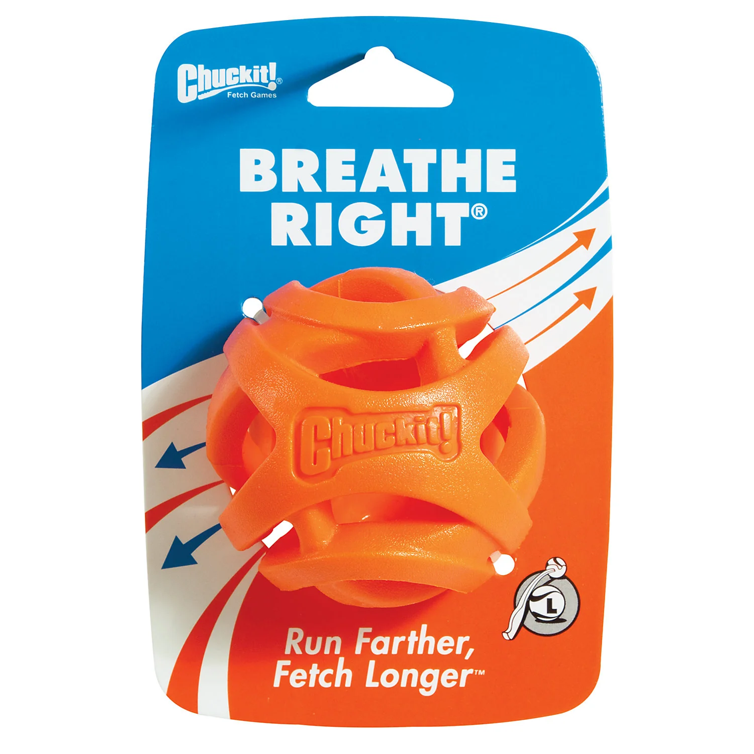 Canine Hardware Inc-Chuckit! Breathe Right Fetch Ball- Orange Large - Image 1