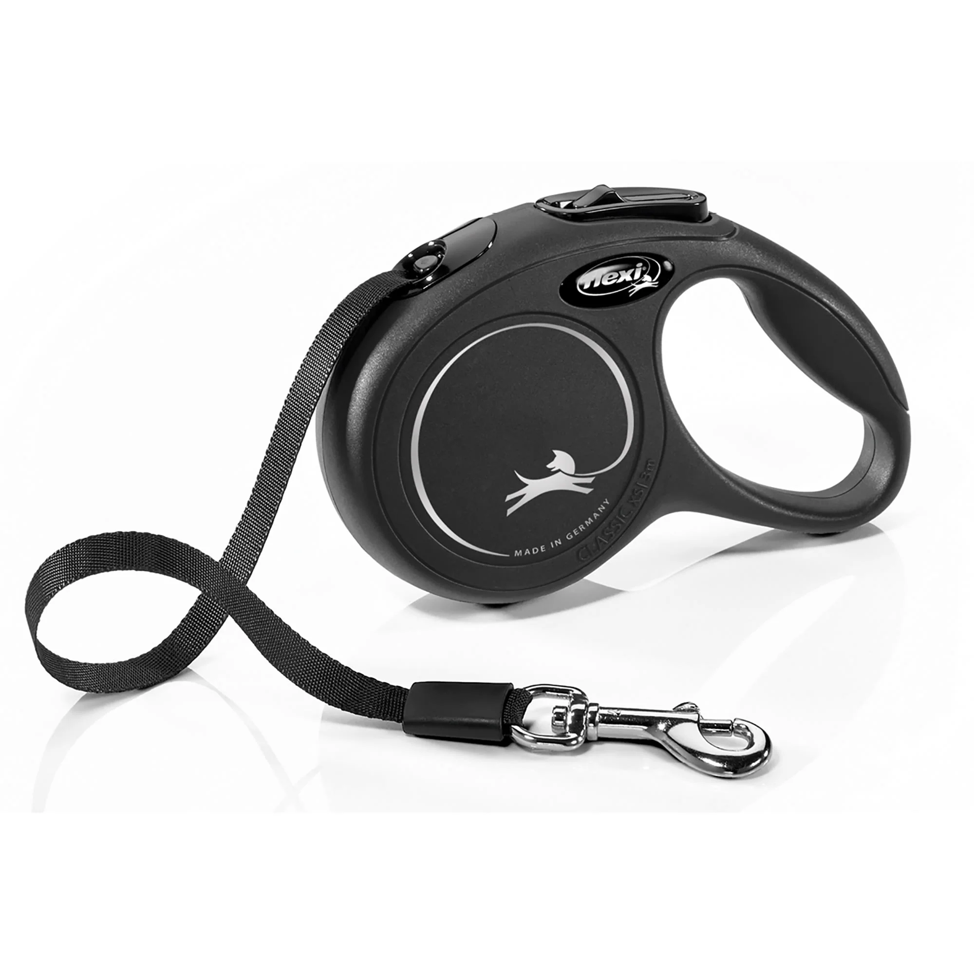 Flexi Classic Tape Leash for Dogs Black eXtra Small up to 26lb 3m - Image 1