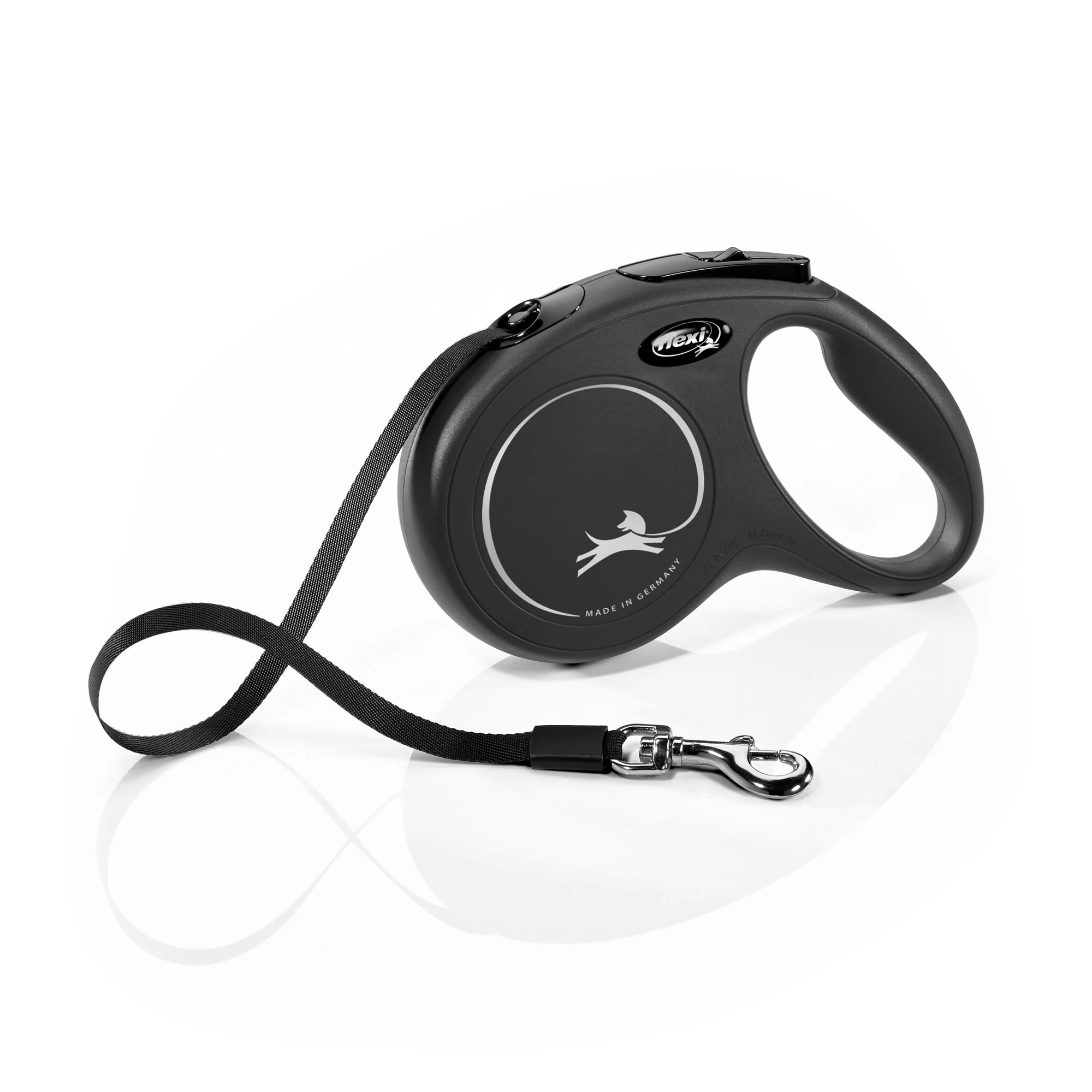 Flexi Classic Tape Leash for Dogs Black Medium up to 55lb 5m - Image 1
