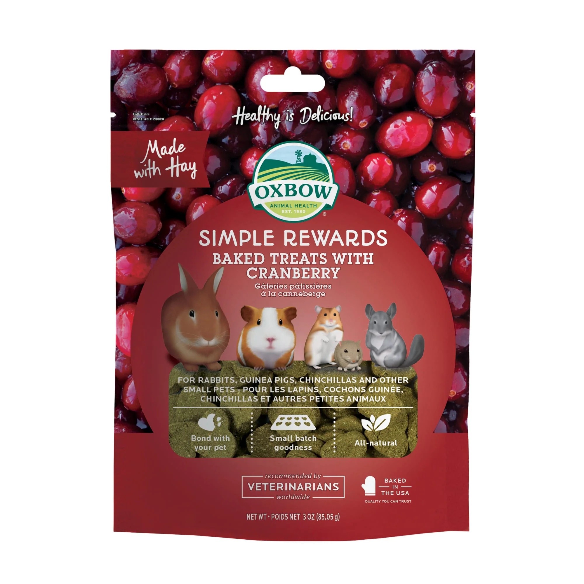 Oxbow® Simple Rewards Baked Treats with Cranberry 2 Oz - Image 1