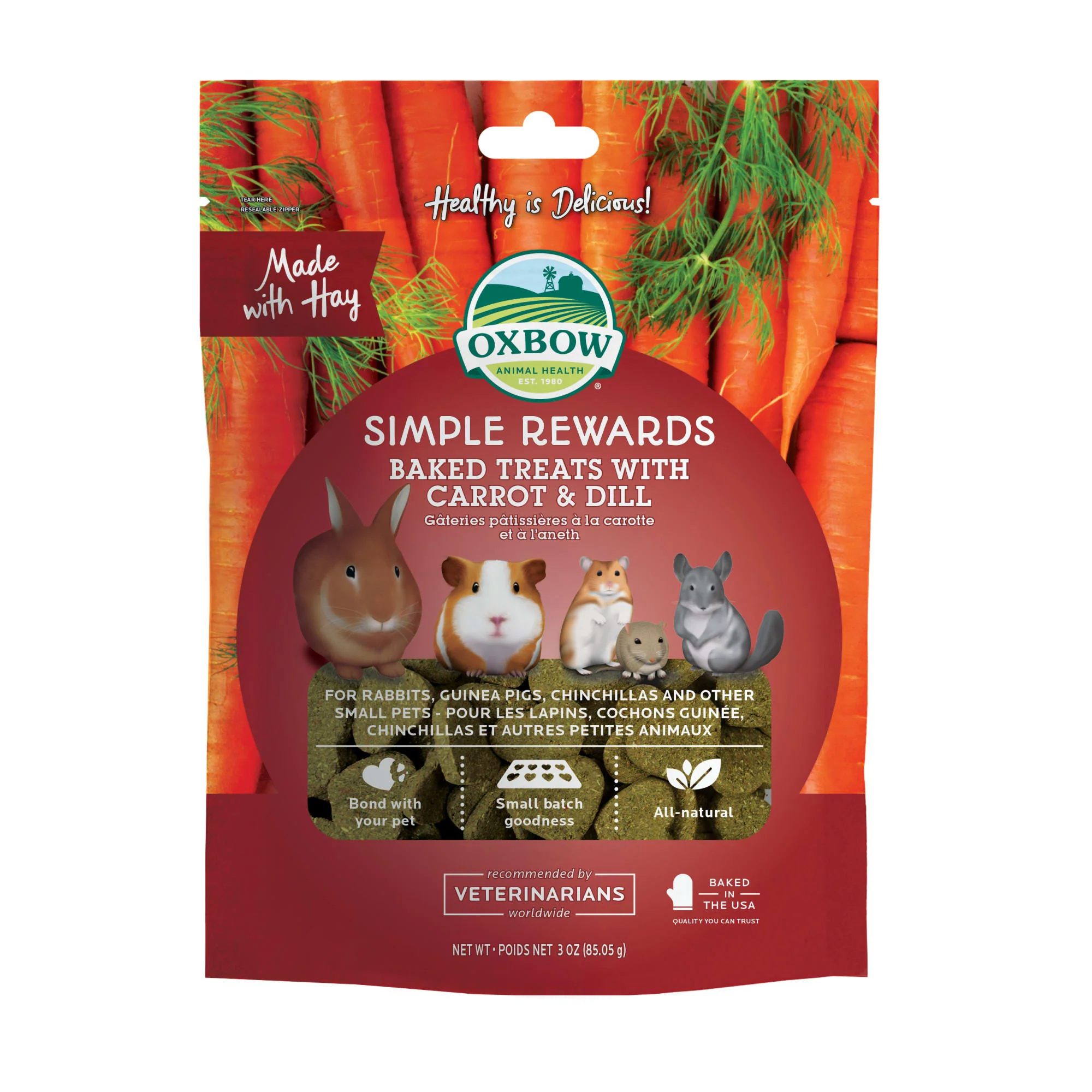 Oxbow Simple Rewards Baked with Carrot & Dill Small Animal Treats  2 Oz - Image 1