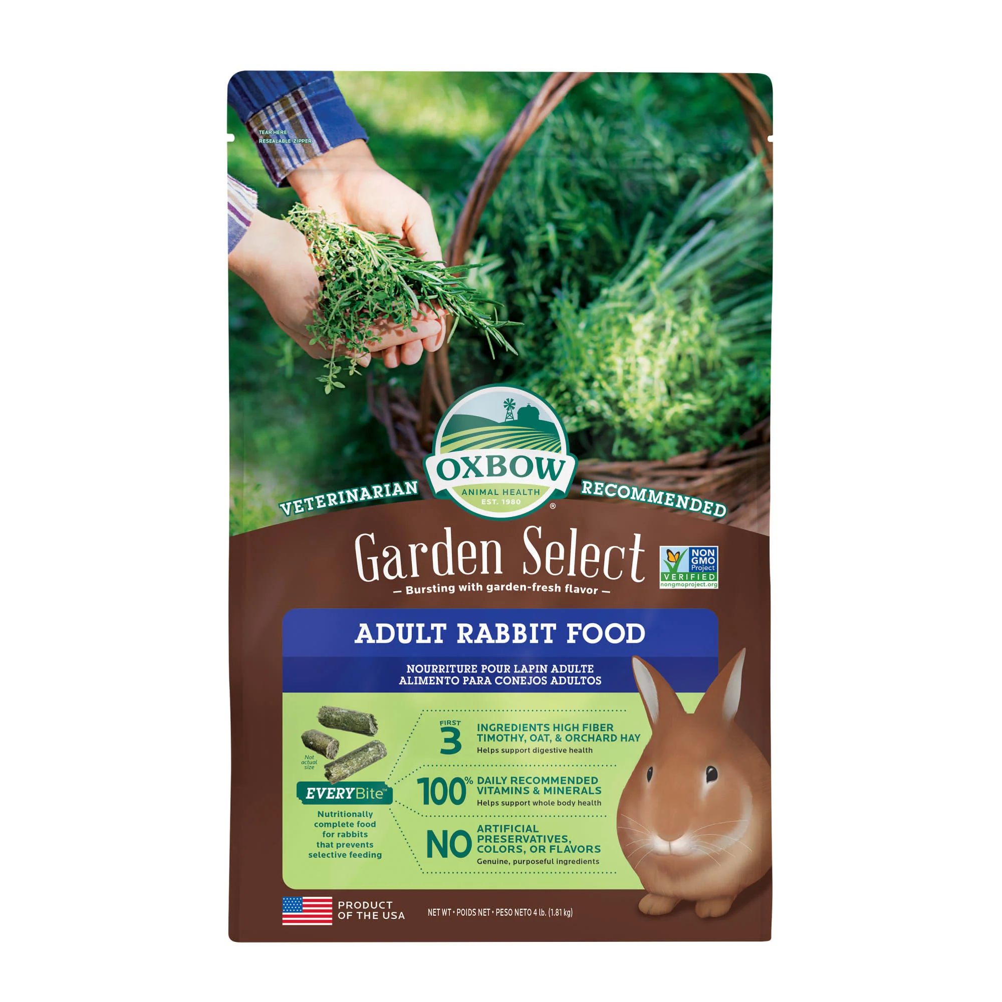 Oxbow® Garden Select Adult Rabbit Food 4 Lbs - Image 1