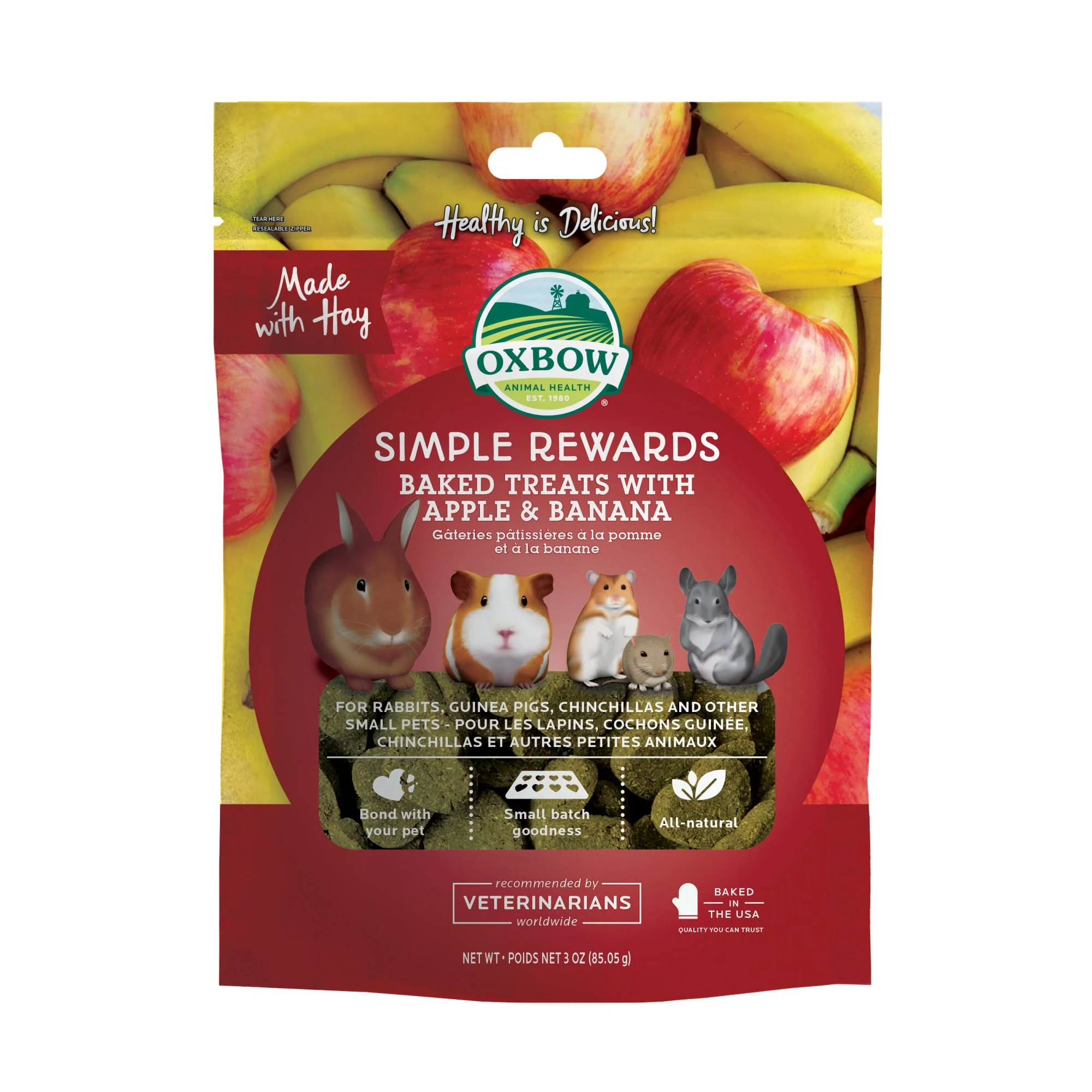 Oxbow Pet Products Simple Rewards Baked with Apple & Banana Small Animal Treats  2 oz. - Image 1