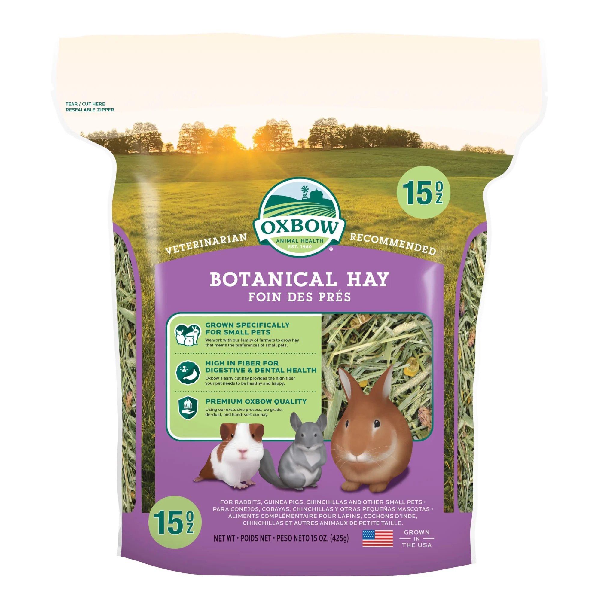 Oxbow Pet Products Botanical Hay Dry Small Animal Food  15 oz. - Image 1