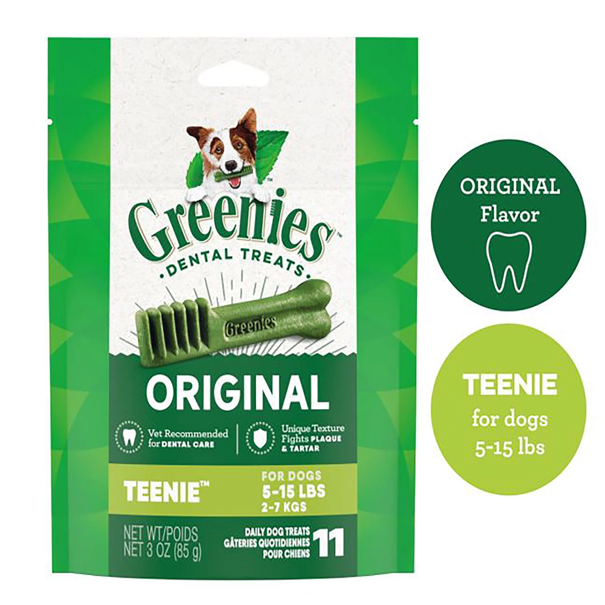 GREENIES Original TEENIE Natural Dog Dental Treats  3 oz. Pack (11 Treats) - Image 1