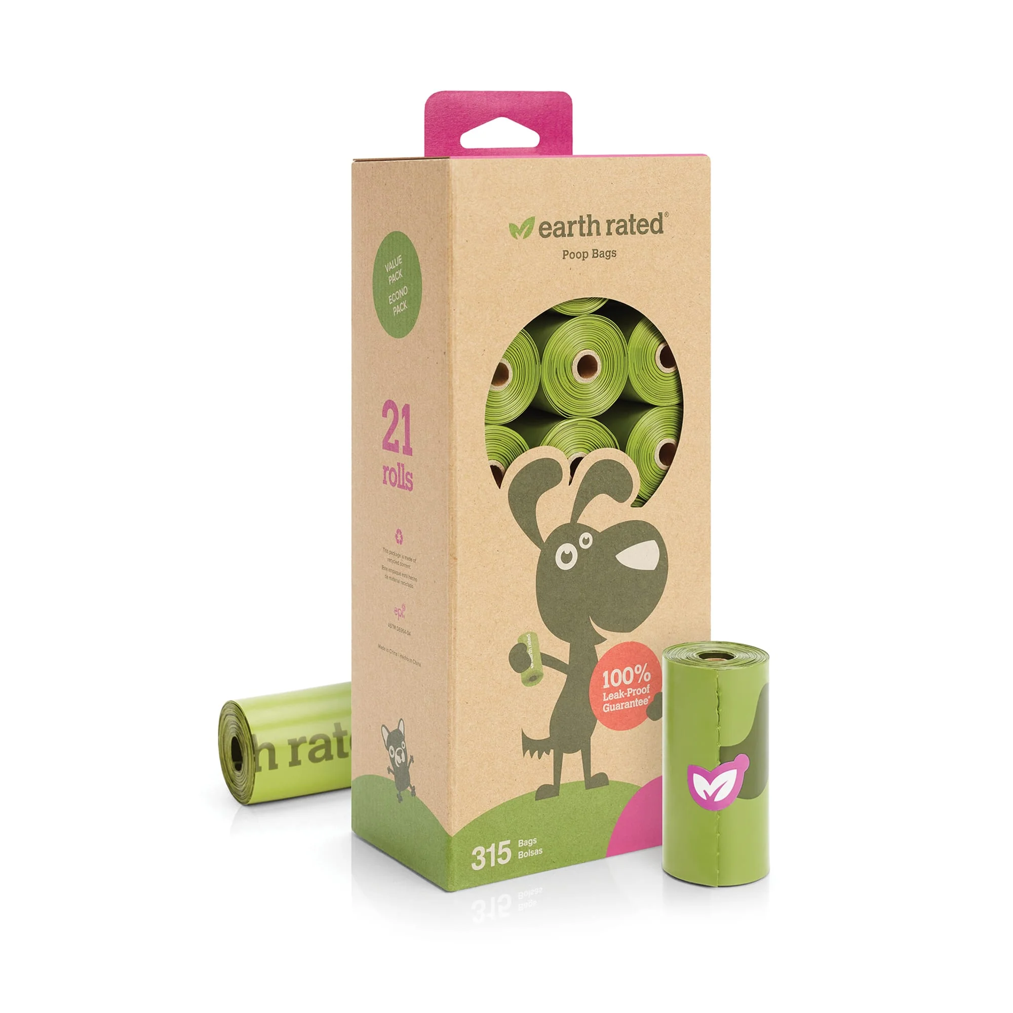 Earth Rated Dog Poop Bags Refill Scented 315ct - Image 1