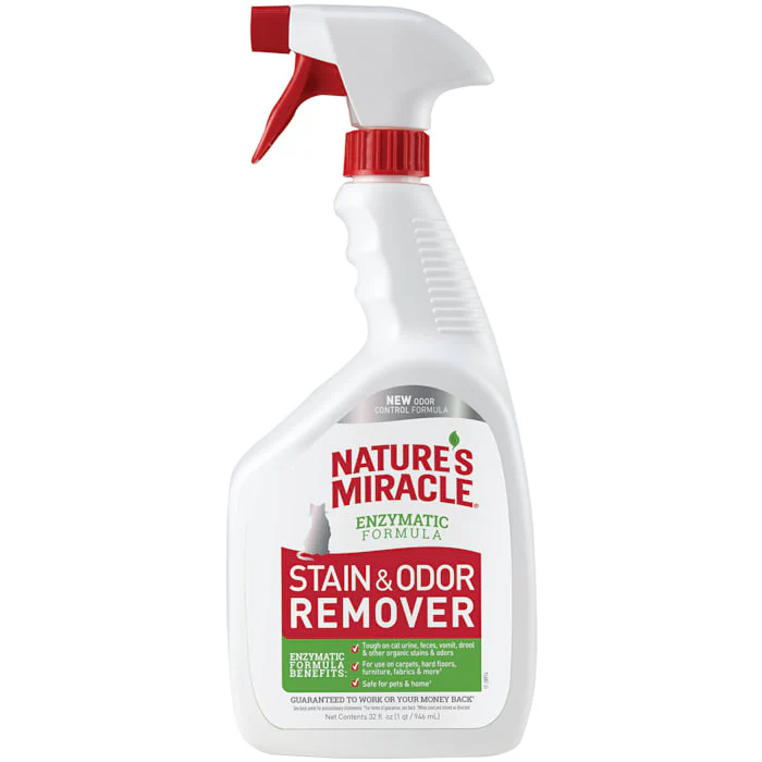 Nature’s Miracle Cat Stain and Odor Remover With New Odor Control Formula 32 Ounce Spray (B072FW1RPV) - Image 1