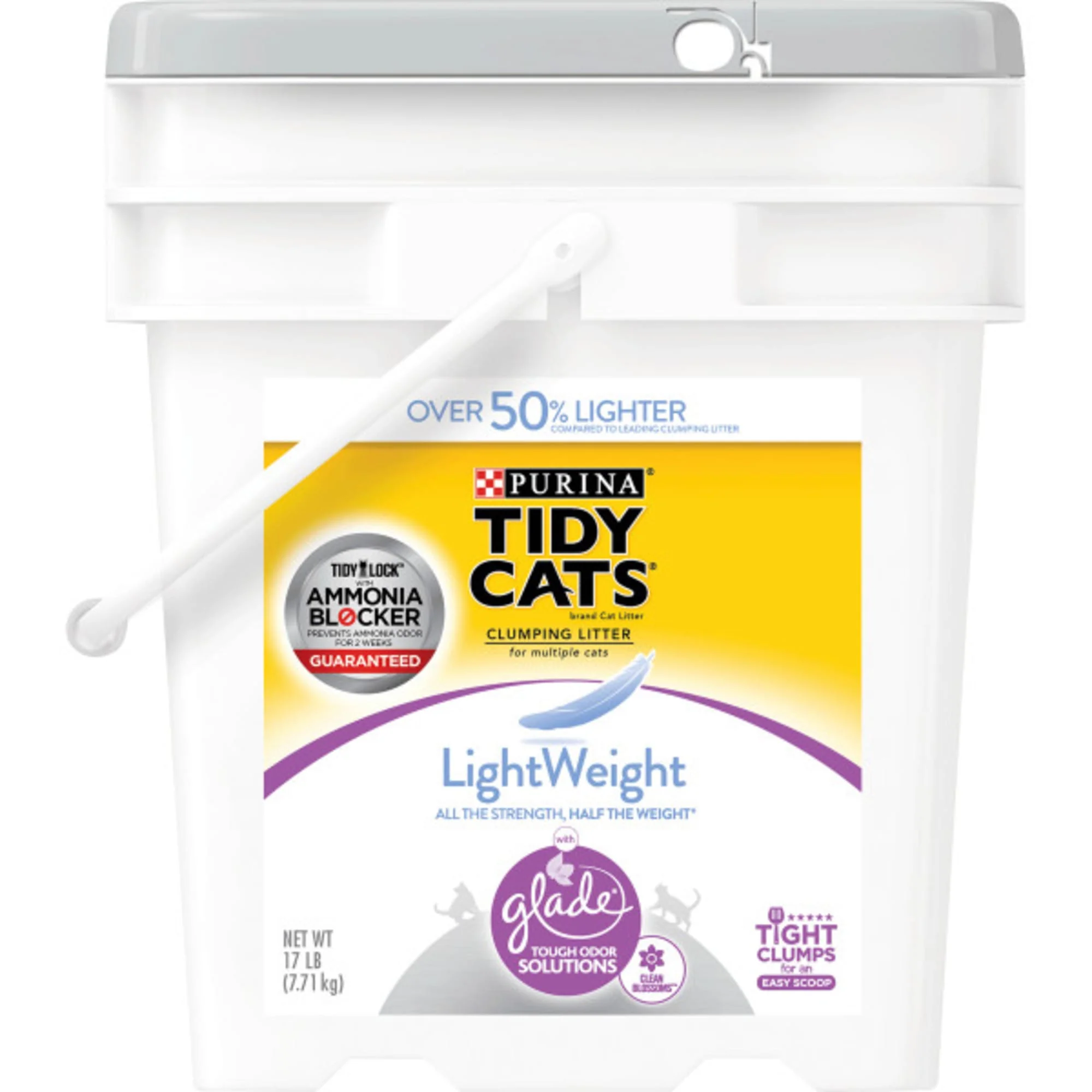 Purina Tidy Cats Light Weight  Low Dust  Clumping  LightWeight Glade Clean Blossoms Multi Cat Litter  17 lb. Pail - Image 1