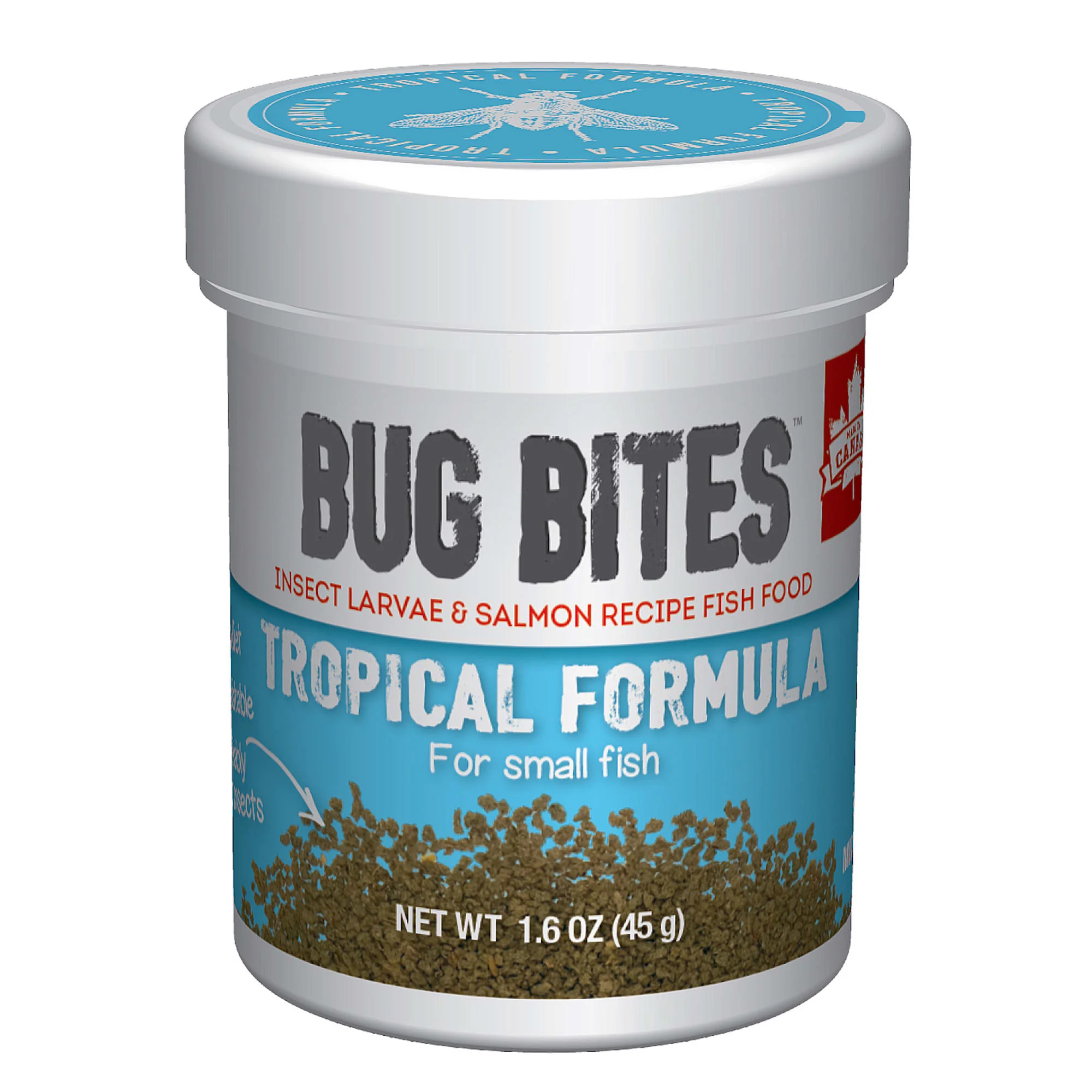 Fluval Bug Bites Tropical Fish Small Granules  Small to Medium Fish  1.59 oz - Image 1