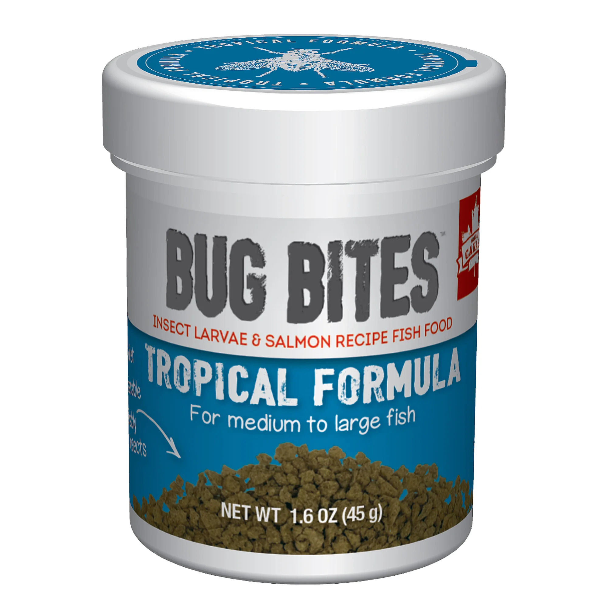 Fluval Bug Bites M-L Trop Fish Granules1.6oz - Image 1
