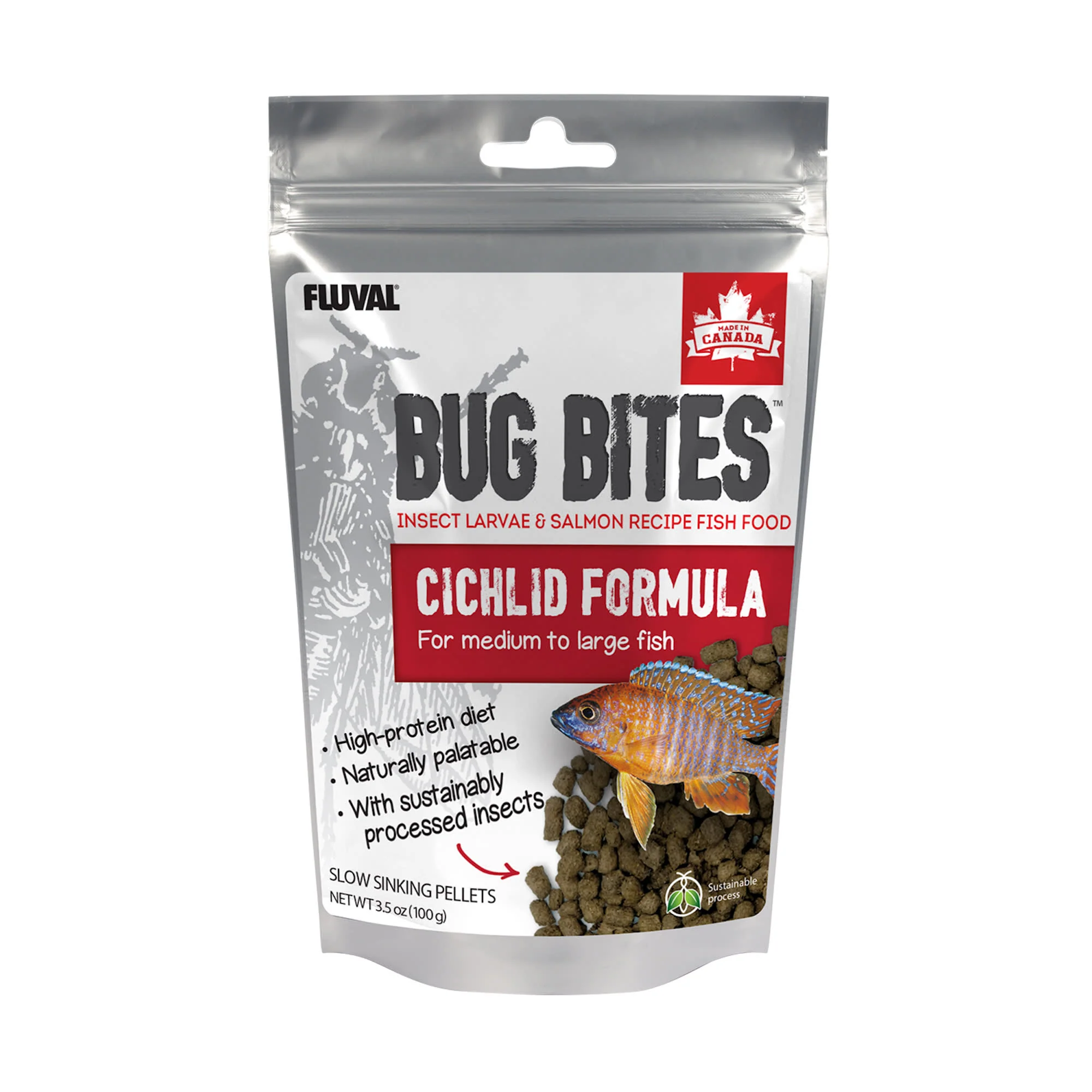 Fluval Bug Bites Cichlid Pellets 3.53 oz - Image 1