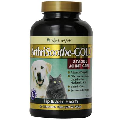 NaturVet ArthriSoothe-Gold Hip & Joint Stage 3 Advanced Formula Dog & Cat Supplement, 40 Ct - Image 1