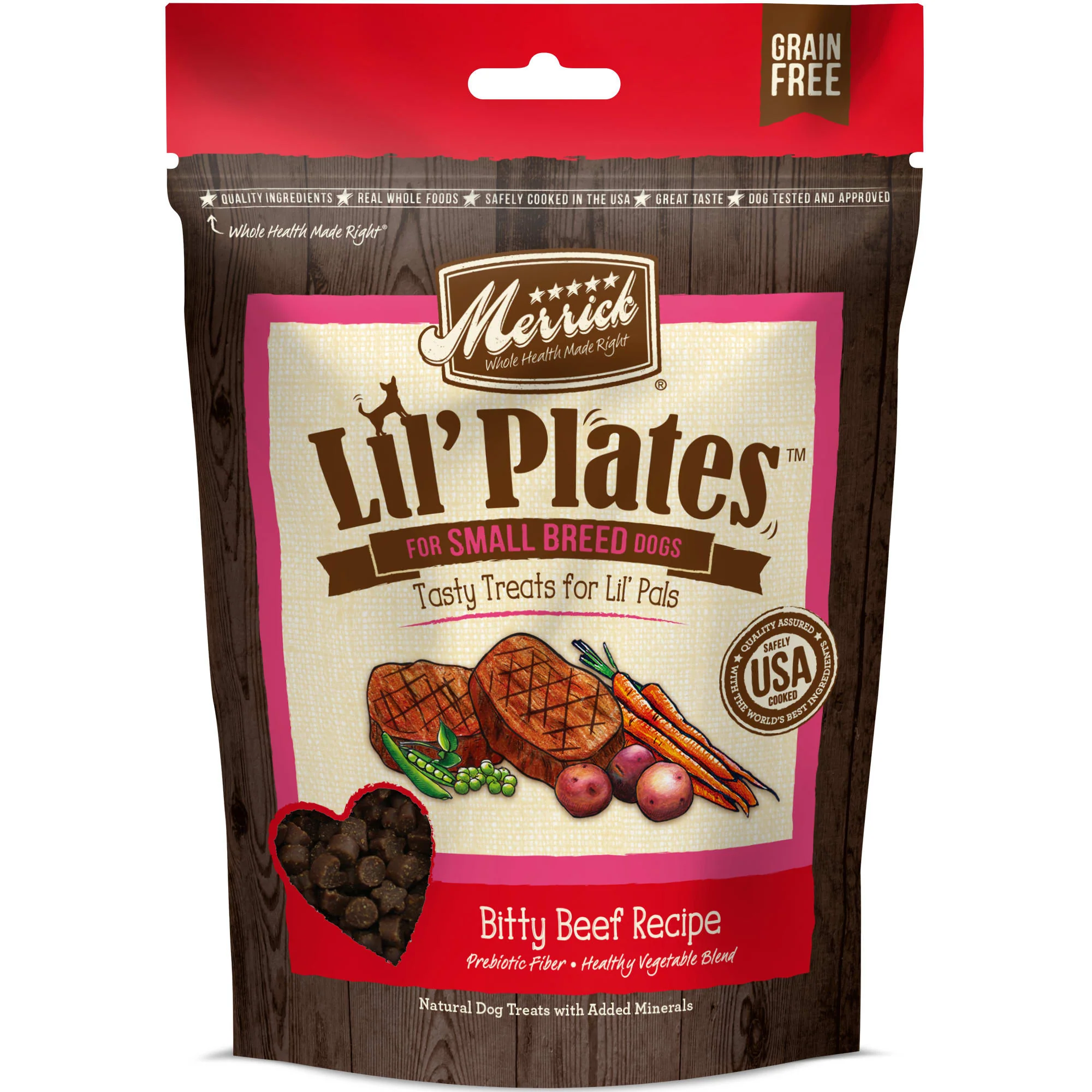 Merrick Lil Plates Grain-Free Bitty Beef Recipe Dog Treats, 5 Oz - Image 1