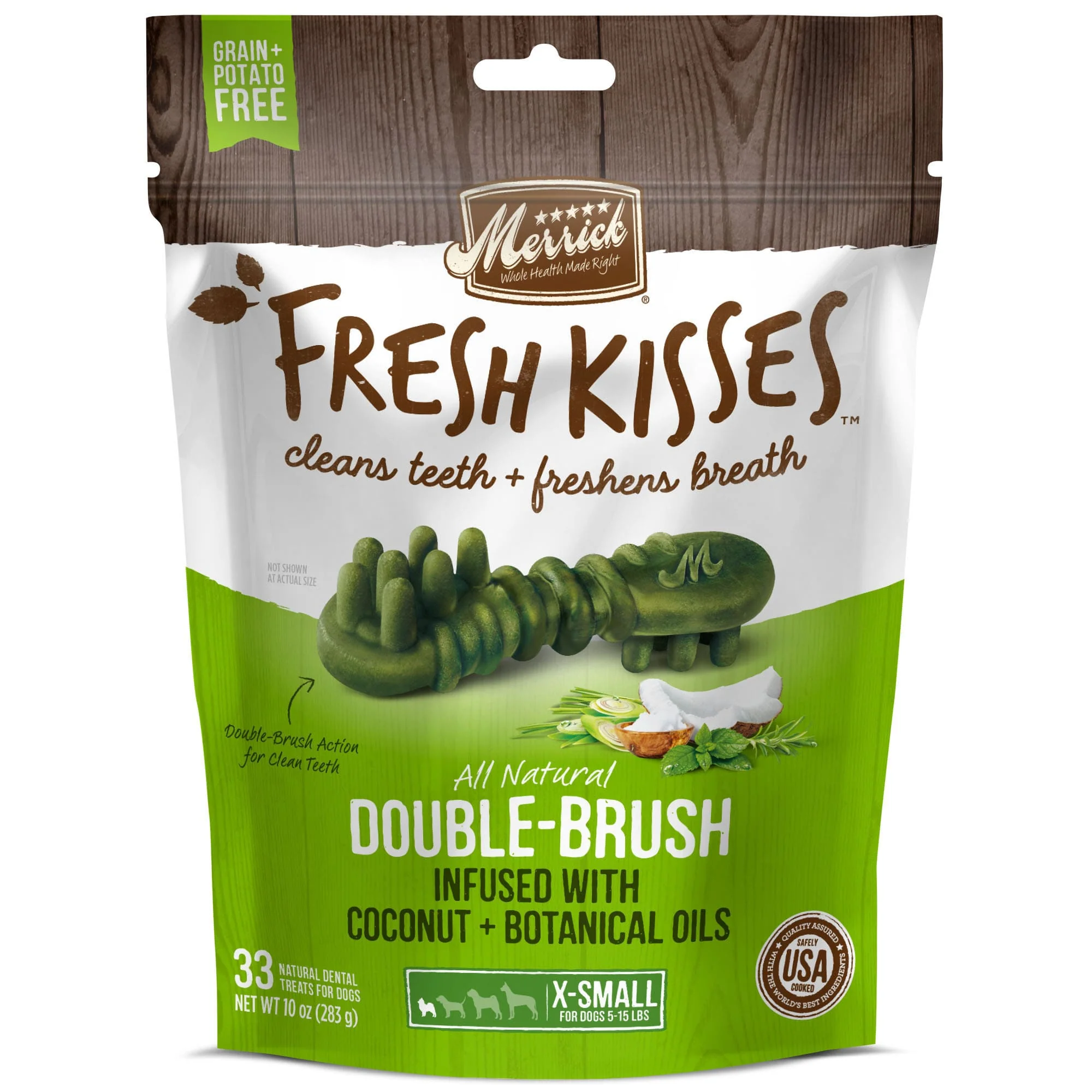 Merrick Fresh Kisses Coconut and Botanical Oil Flavor Dental Treat for Dog  10 oz. - Image 1