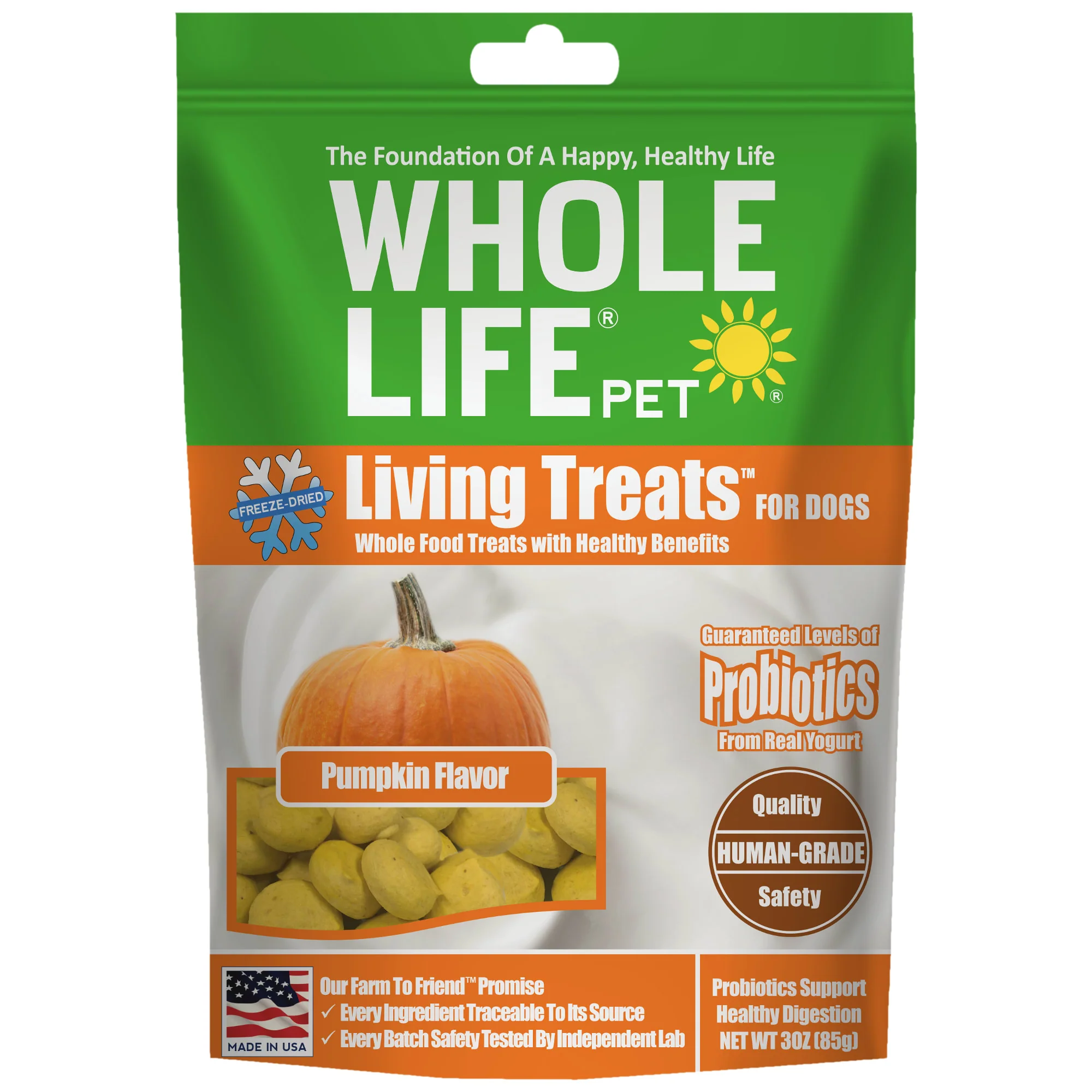 Whole Life Living Digestive Pumpkin Blend Dog Treats 3oz - Image 1