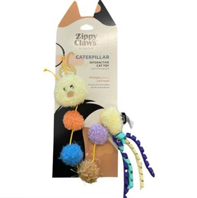 Zippyclaws Pompom Caterpillar Cat Toy with Catnip Small - Image 1