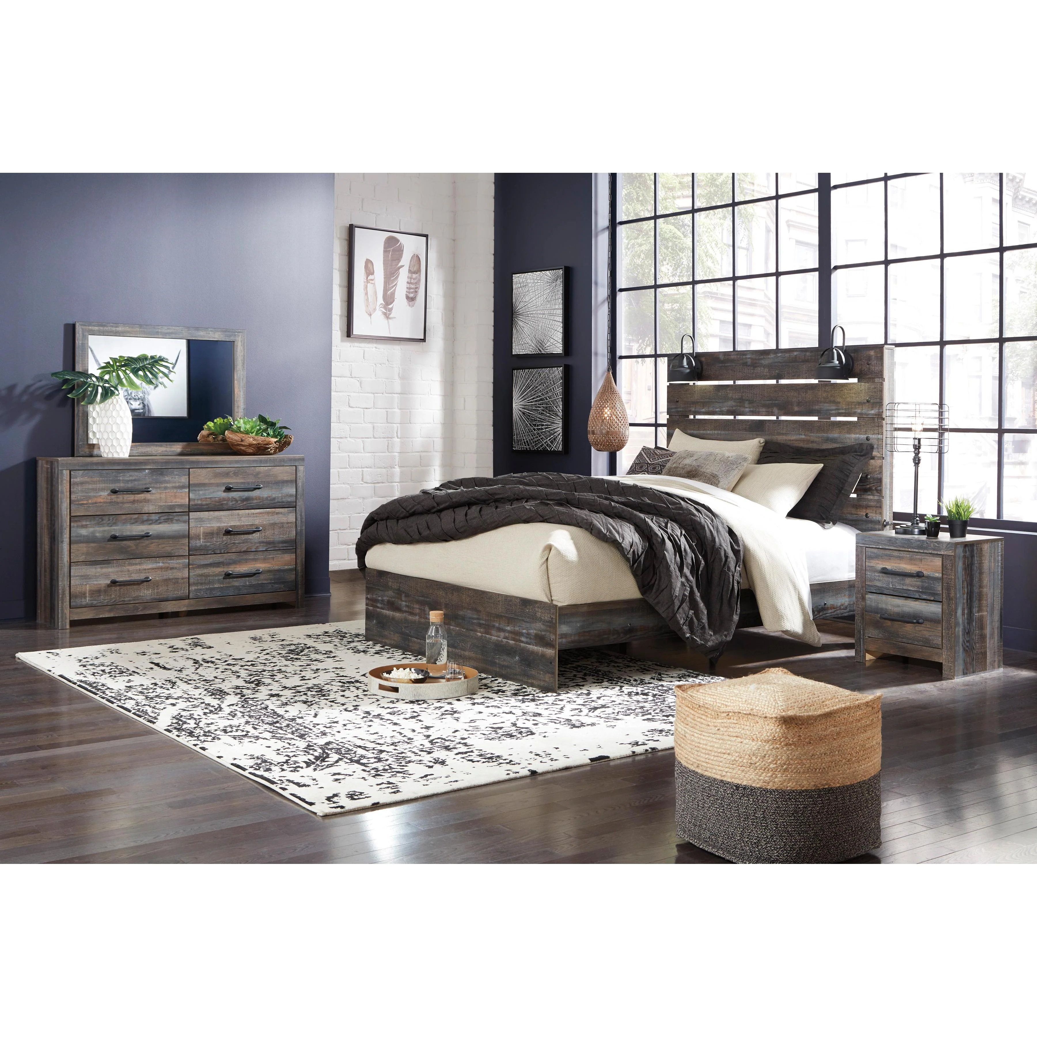 Signature Design by Ashley Drystan B211 7 pc Queen Panel Bedroom Set - Image 1
