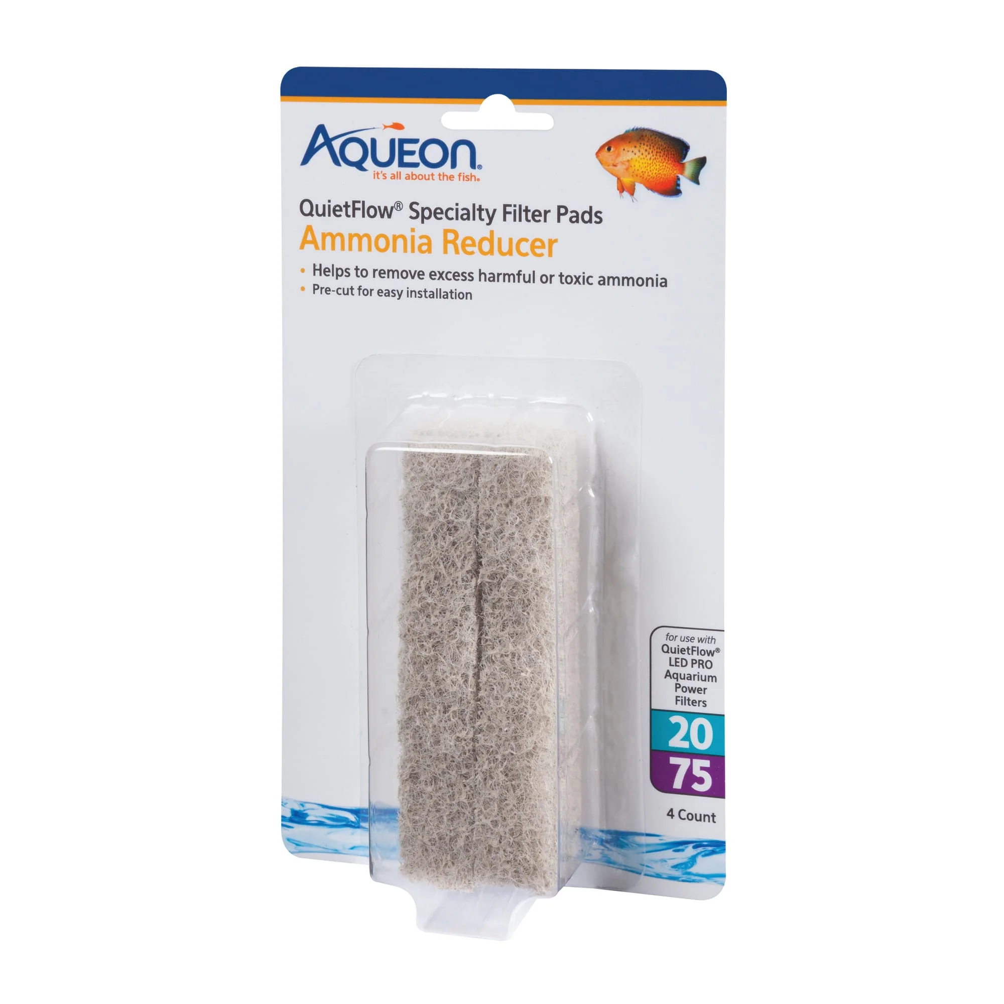 Aqueon Replacement Specialty Filter Pads Ammonia Reducer 20/75 - Image 1