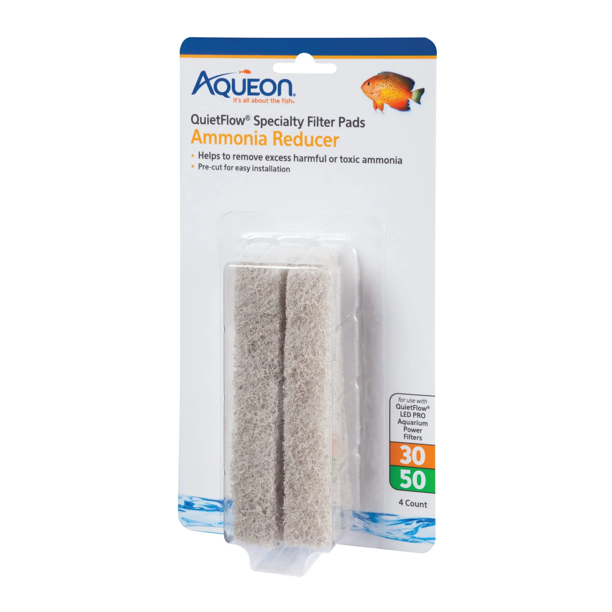 Aqueon Replacement Specialty Filter Pads Ammonia Reducer 30/50 - Image 1