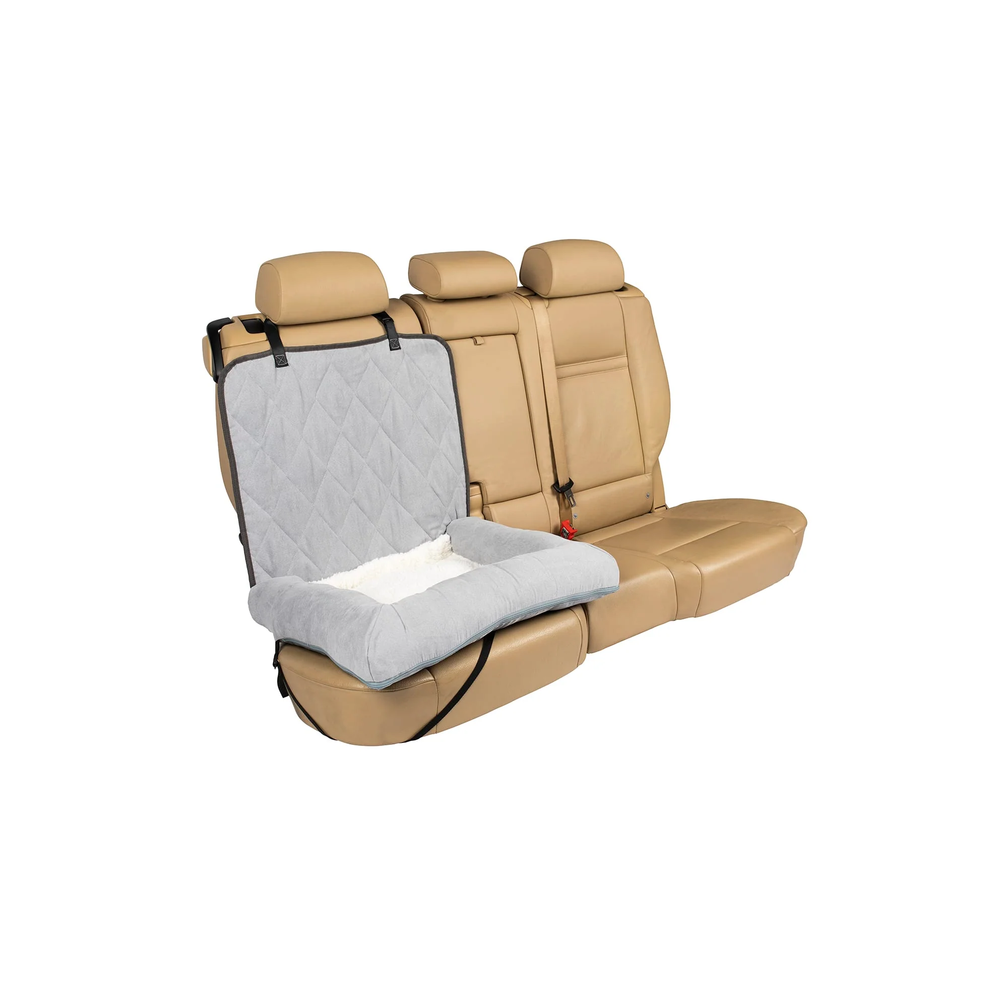 PetSafe Solvit Happy Ride Car Pet Bed and Seat Cover Combo Grey Small - Image 1
