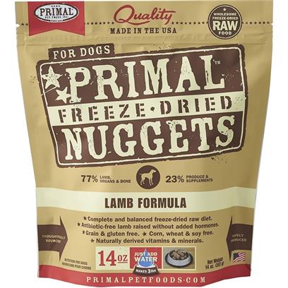 Primal Pet Foods Nuggets Grain-Free Lamb Formula Freeze-Dried Dog Food  14 oz - Image 1