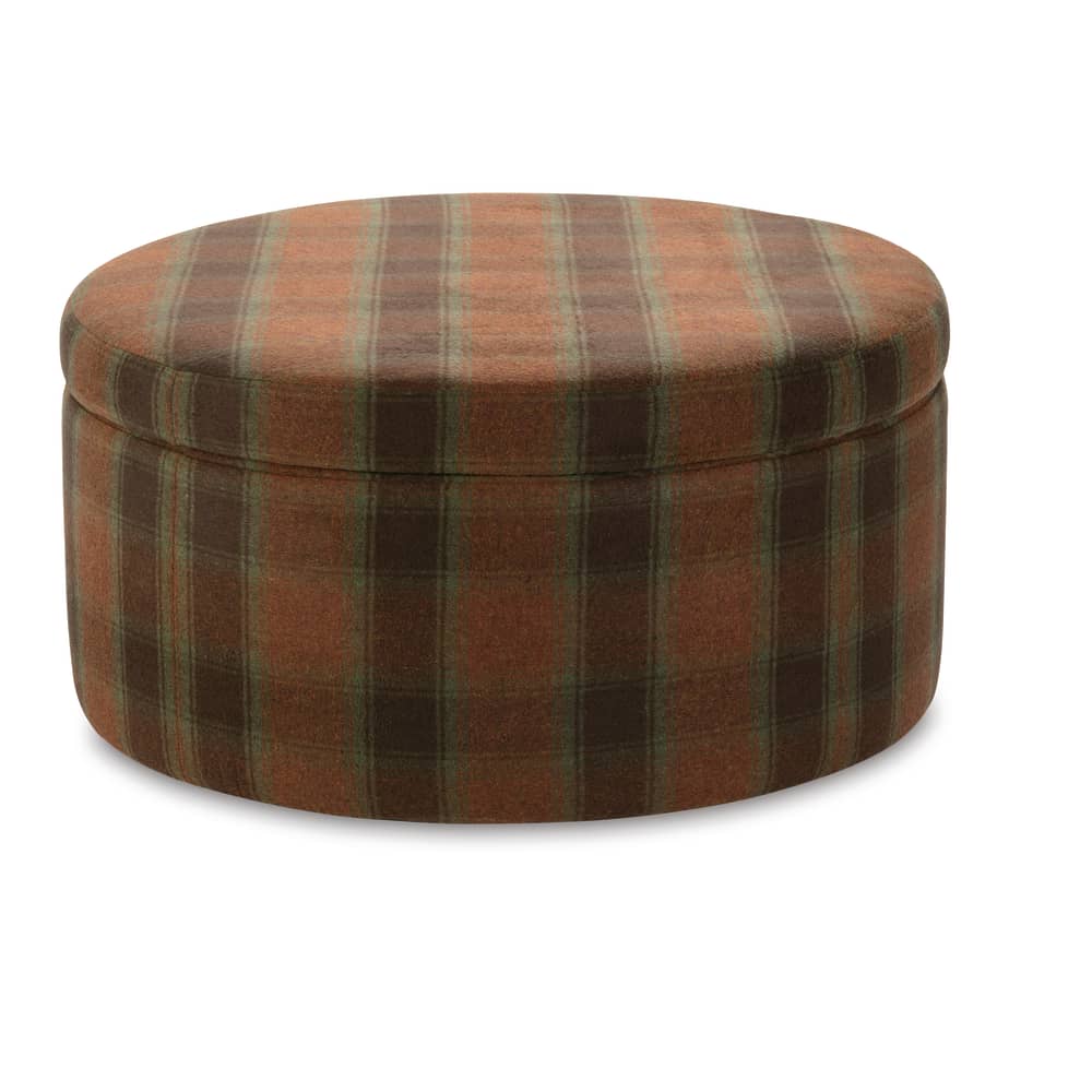 Plaid Storage Ottoman - Image 1