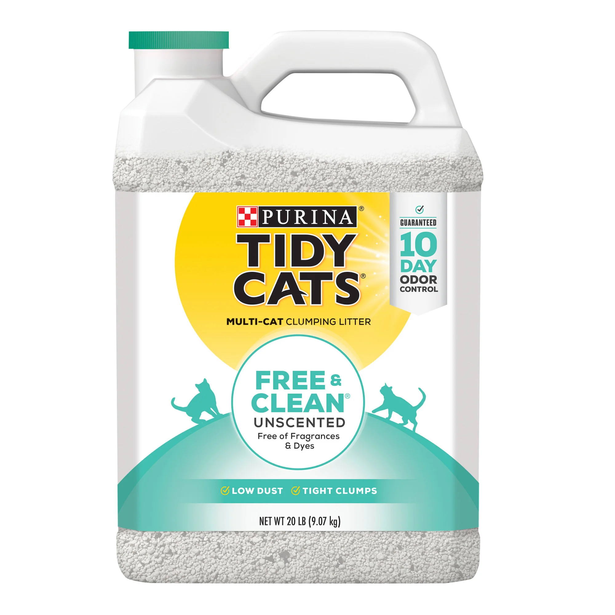 Purina Tidy Cats Clumping Cat Litter  Free & Clean Unscented Multi Cat Litter  20 lb. Jug - Image 1