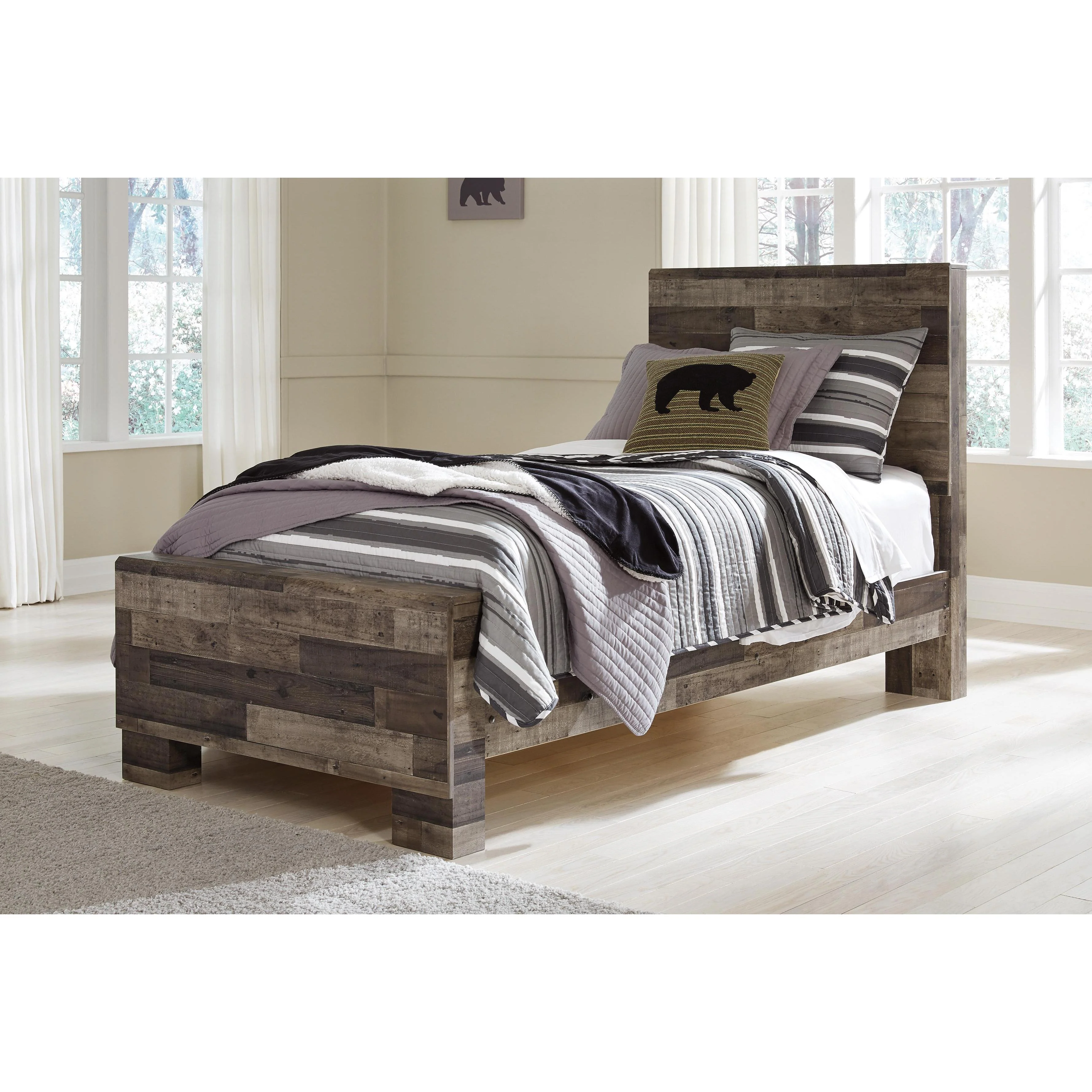 Benchcraft Derekson B200 6 pc Twin Panel Bedroom Set - Image 2