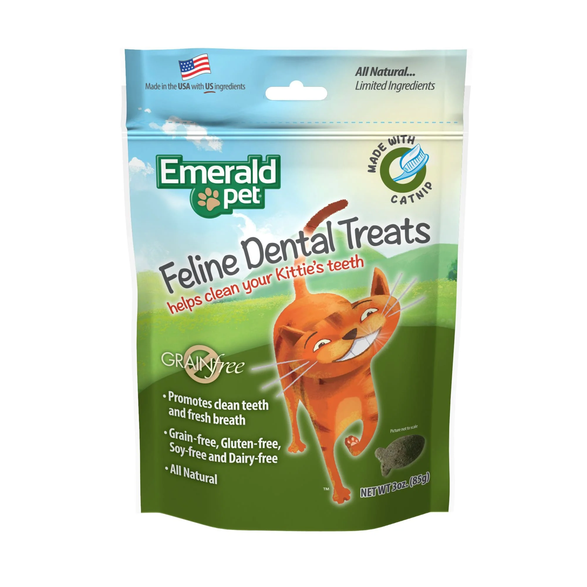 Emerald Pet Feline Dental Treats Catnip Flavor 3oz - Image 1