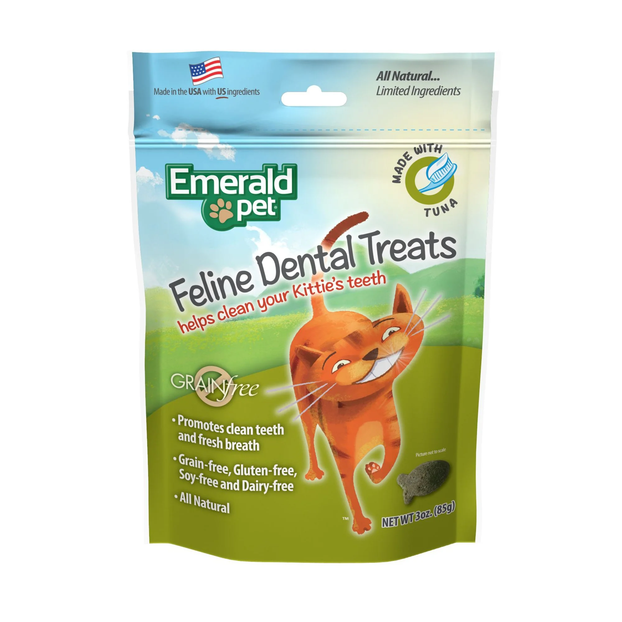 Emerald Pet Feline Dental Treats Tuna Flavor 3oz - Image 1