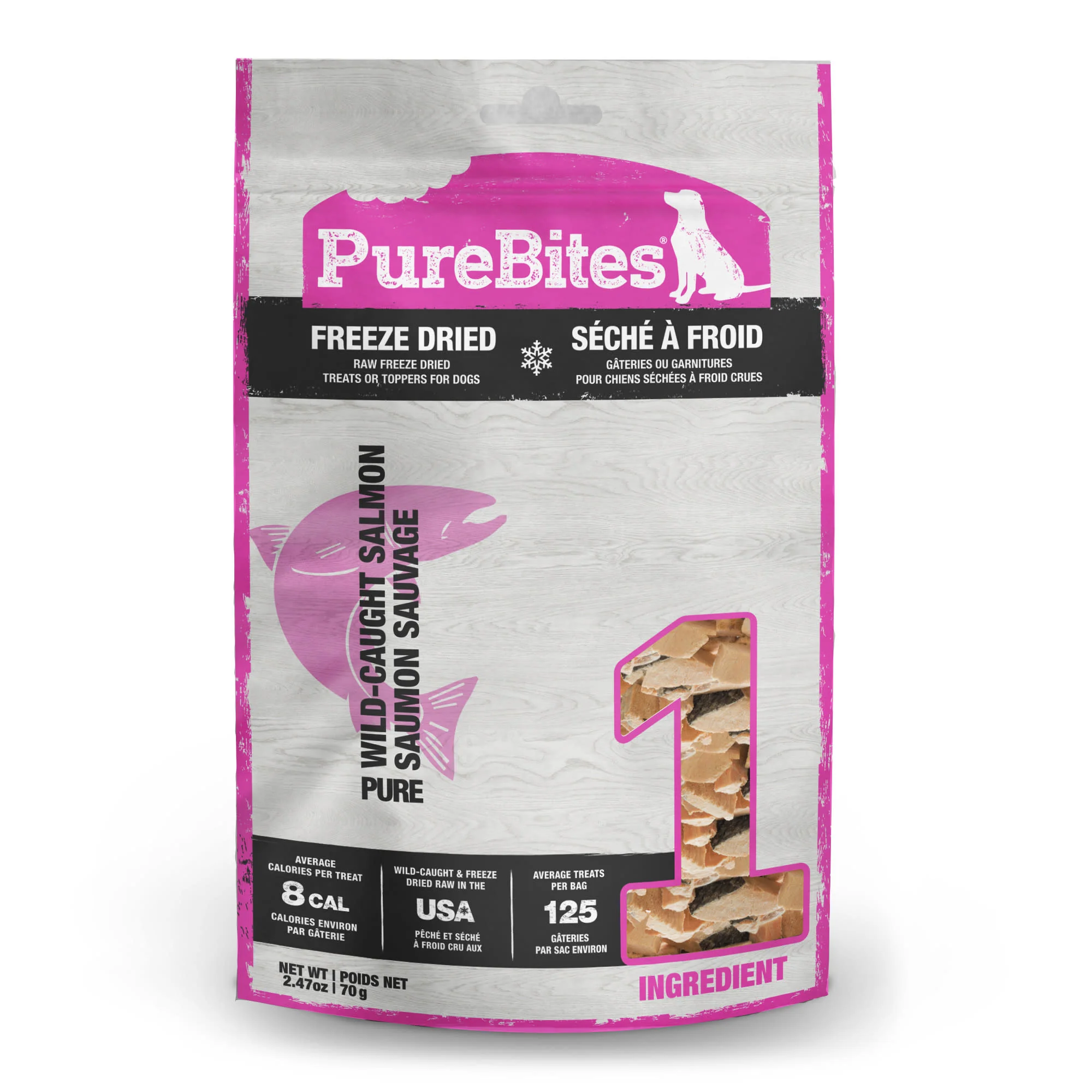 PureBites Freeze-Dried Salmon Dog Treats 2.47oz - Image 1
