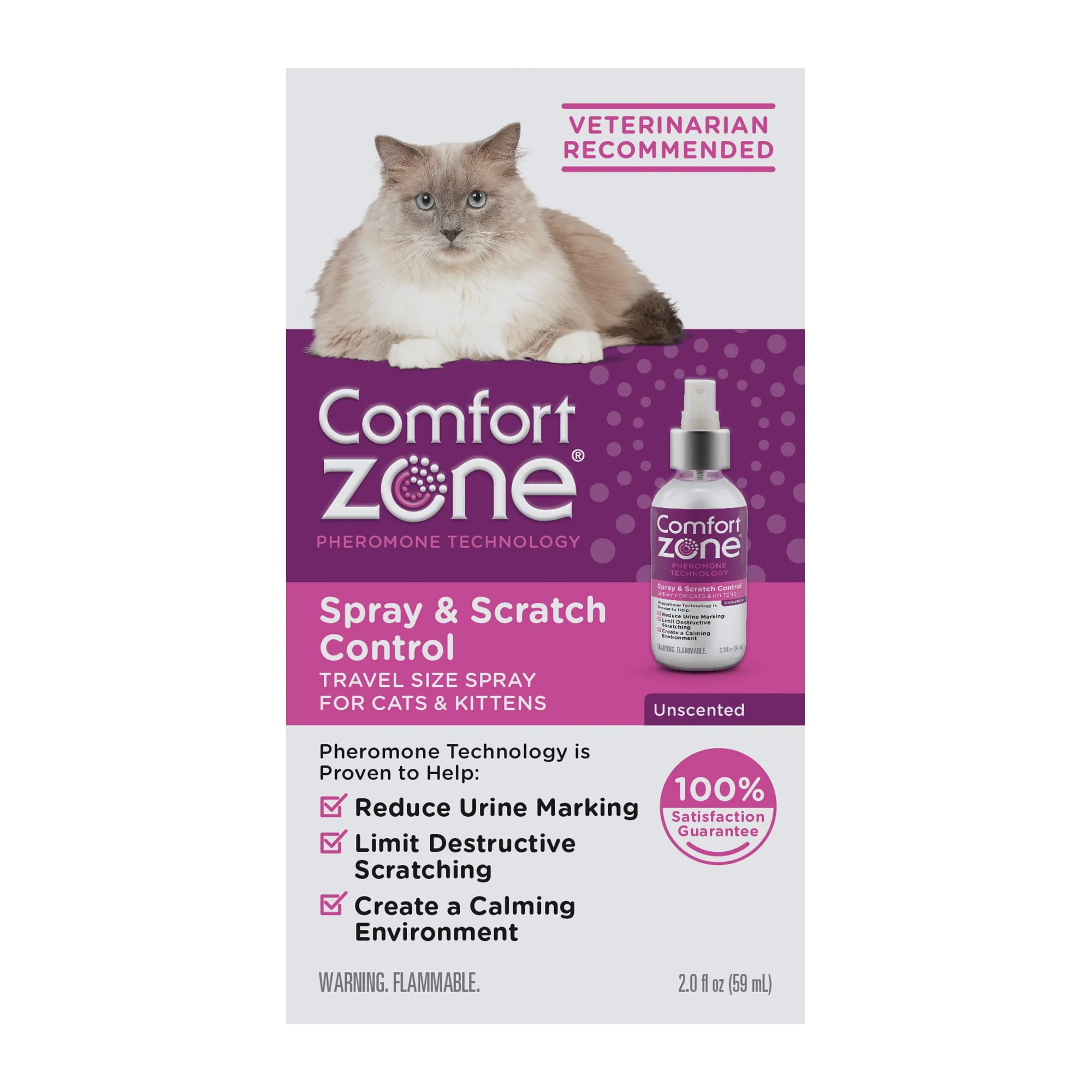 Comfort Zone Scratch Deterrent and Cat Calming Spray  2oz - Image 1