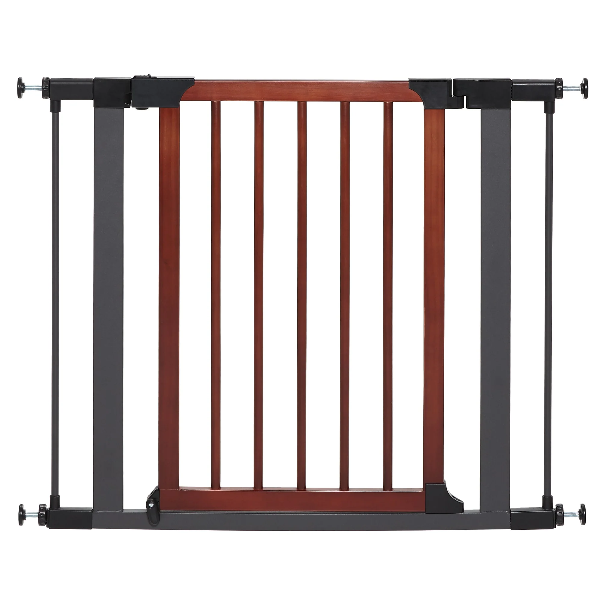 Mid West® Steel Pet Gate with Decorative Wood Door 29 Inch - Image 1