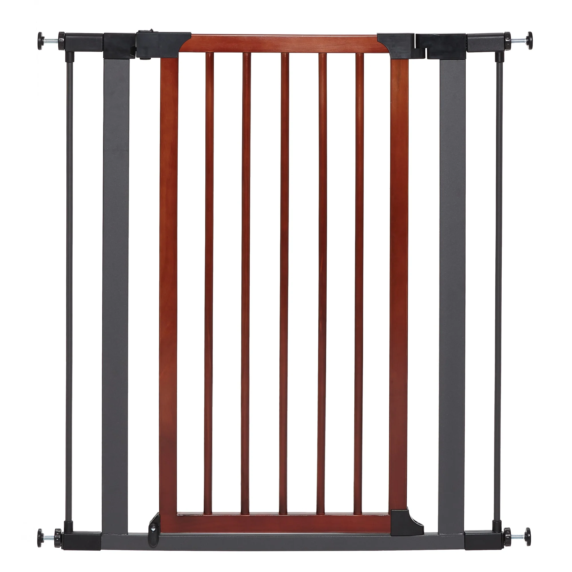 Mid West® Tall Steel Pet Gate with Decorative Wood Door 39 Inch - Image 1