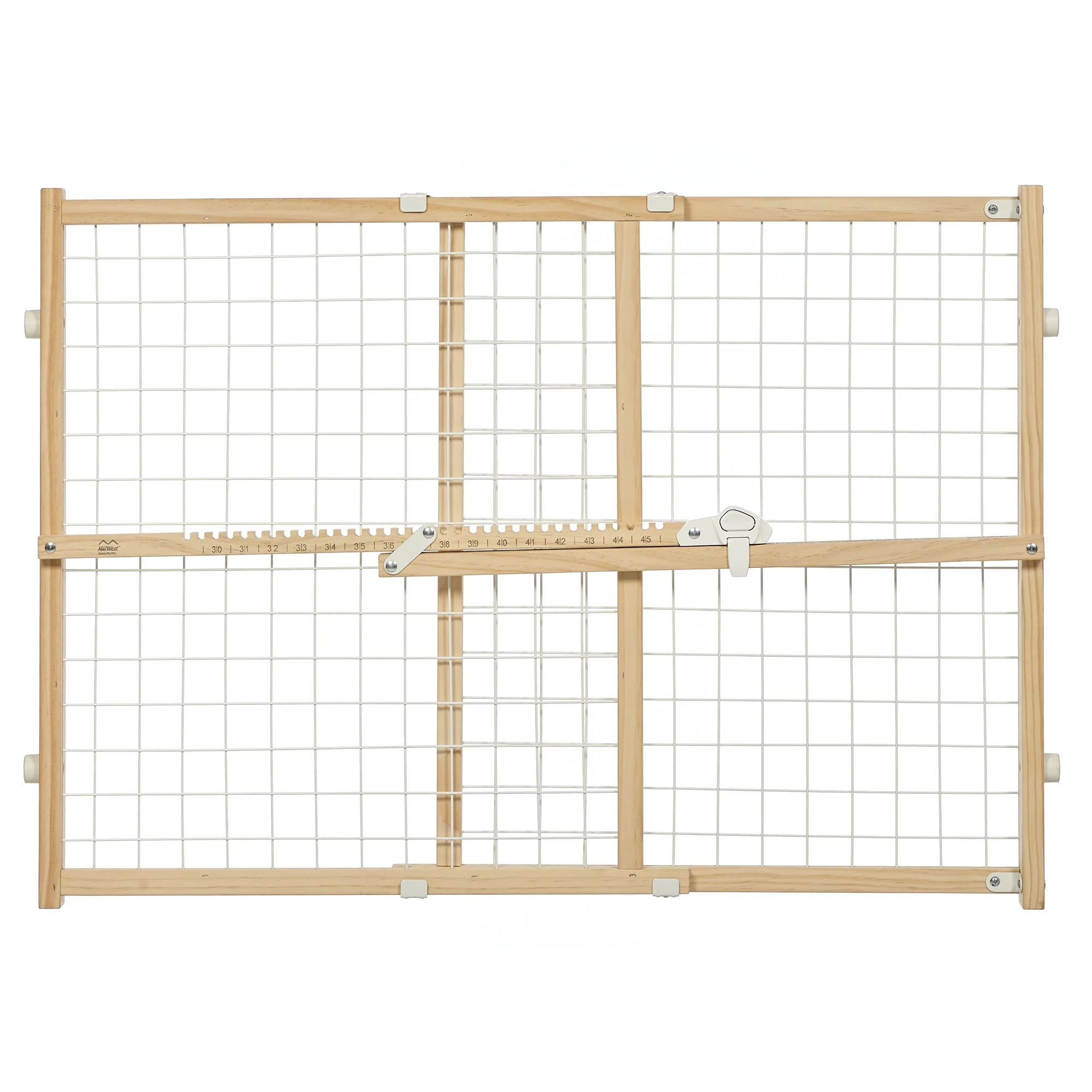 Wood Pet Gate 24  High Featuring New Patented Latch System  Wire Mesh Dog Gate Expands 29-41 Inches Wide - Image 1