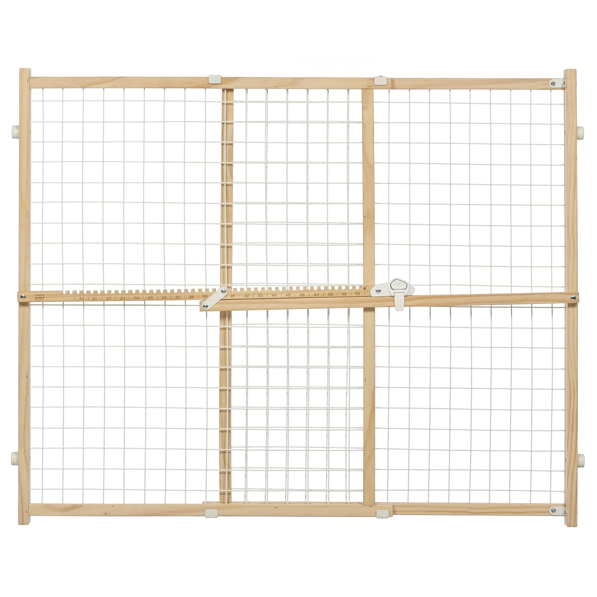Wood Pet Gate 32  High Featuring New Patented Latch System  Wire Mesh Dog Gate Expands 29-41 Inches Wide - Image 1