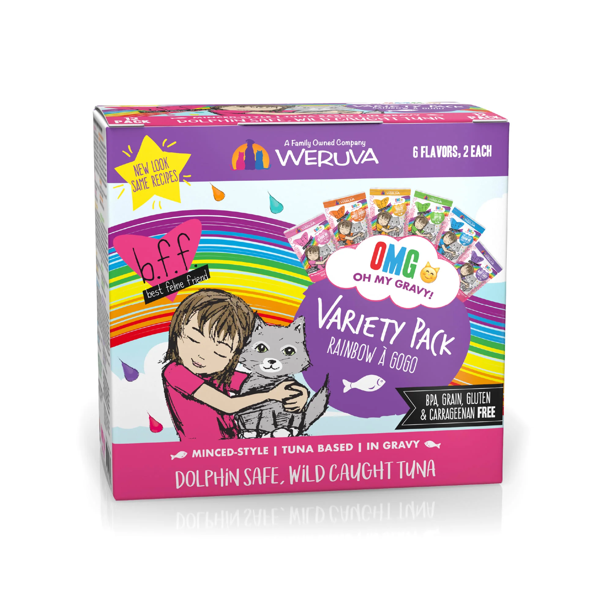 Weruva B.F.F. Cat Food Pouch Variety Pack [3 oz] (12 count) - Image 1