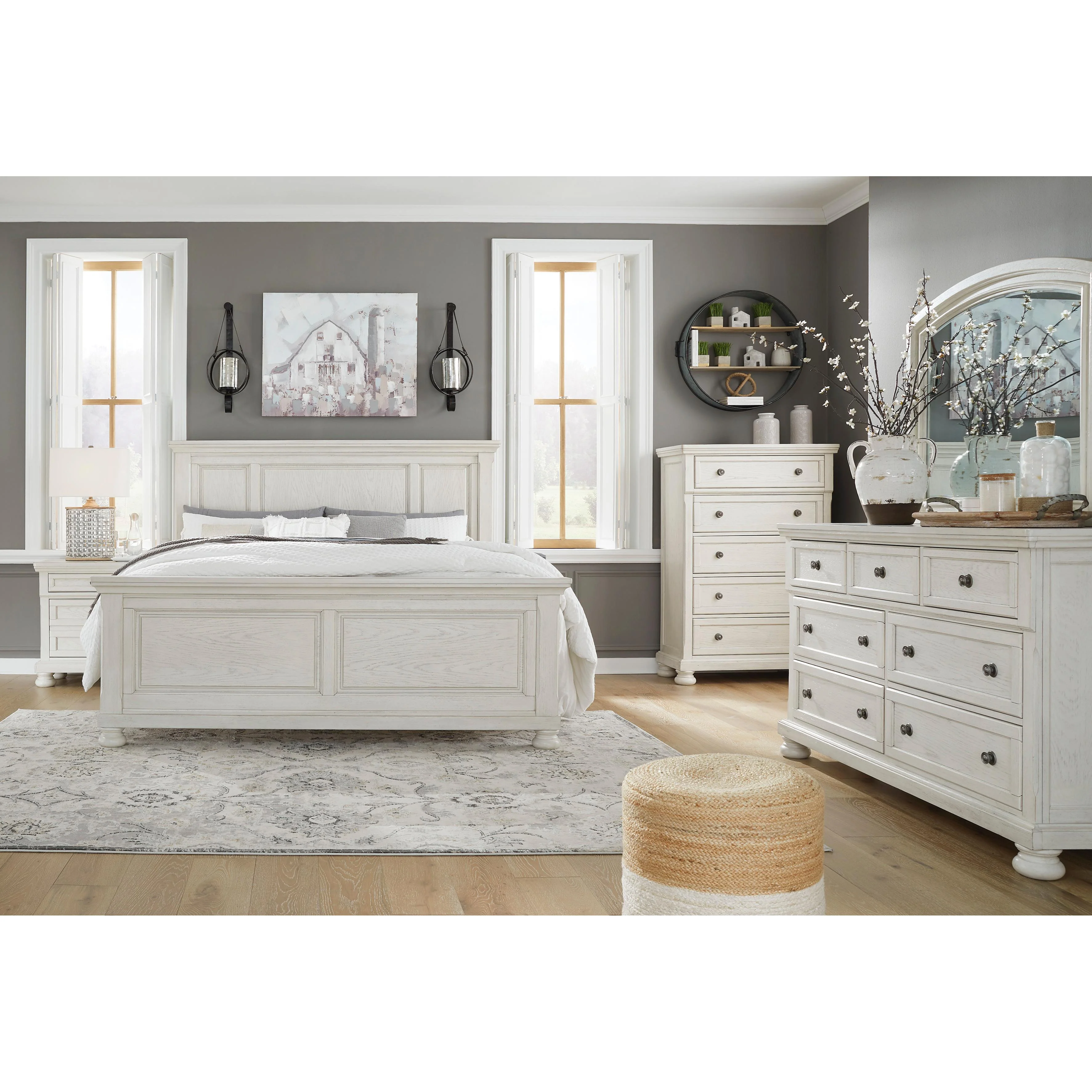 Signature Design by Ashley Robbinsdale B742B38 8 pc King Panel Bedroom Set - Image 2