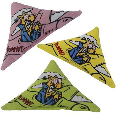 Yeowww! Purr-Muda Triangle Yellow Catnip Toy - Image 1